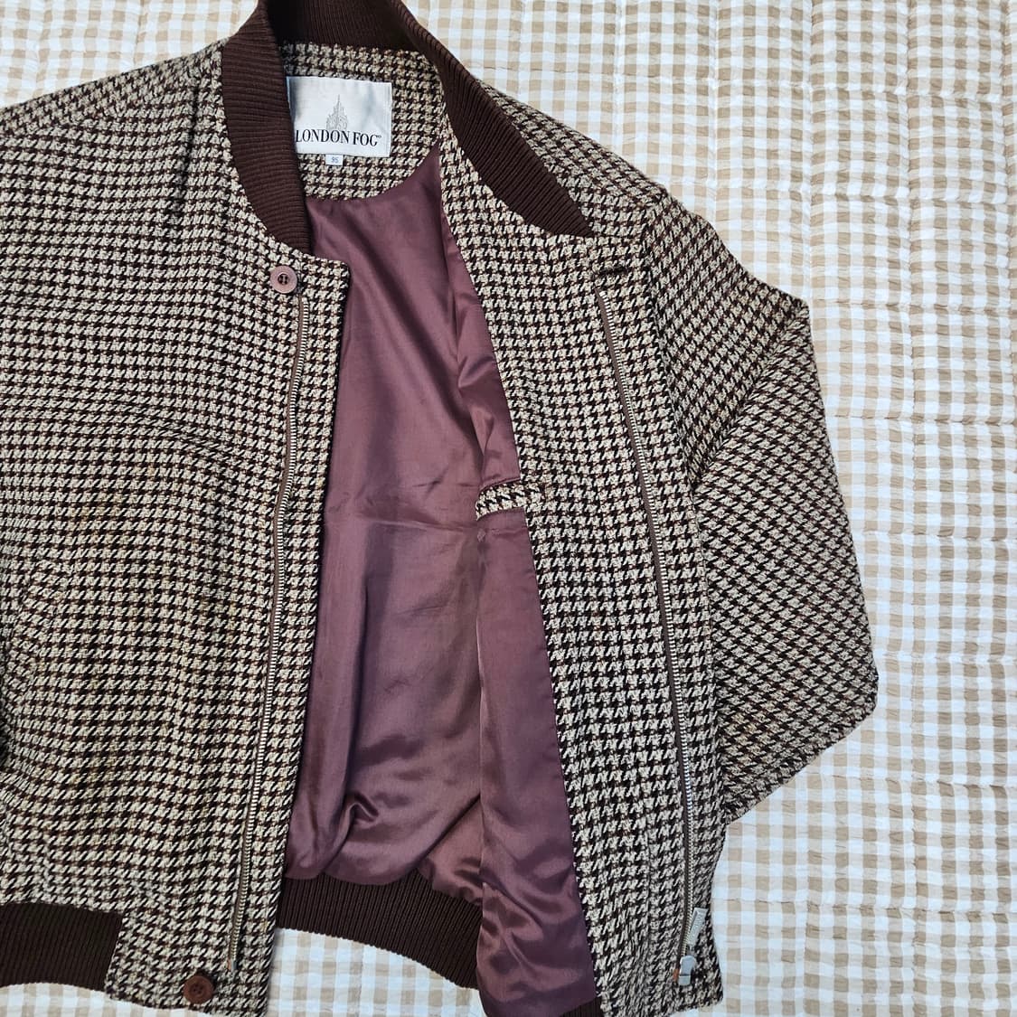런던포그 하운드투스 패턴 봄버 자켓 남자100 상품이미지6