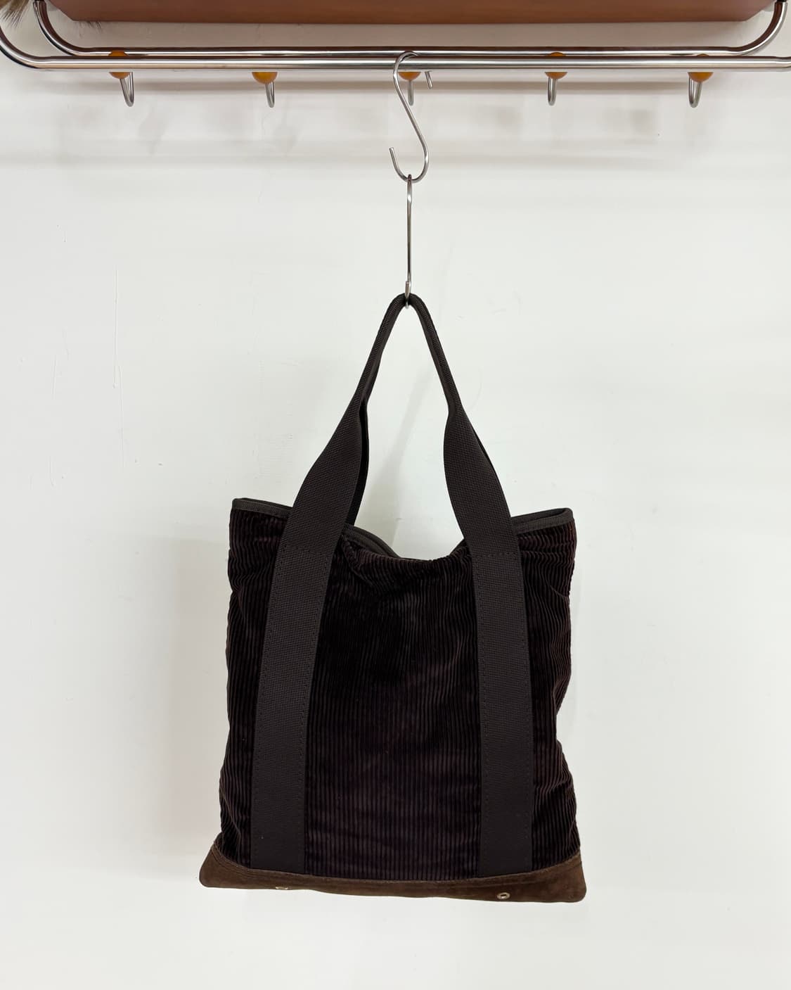 입생로랑 브라운 코듀로이 토트백 상품이미지5