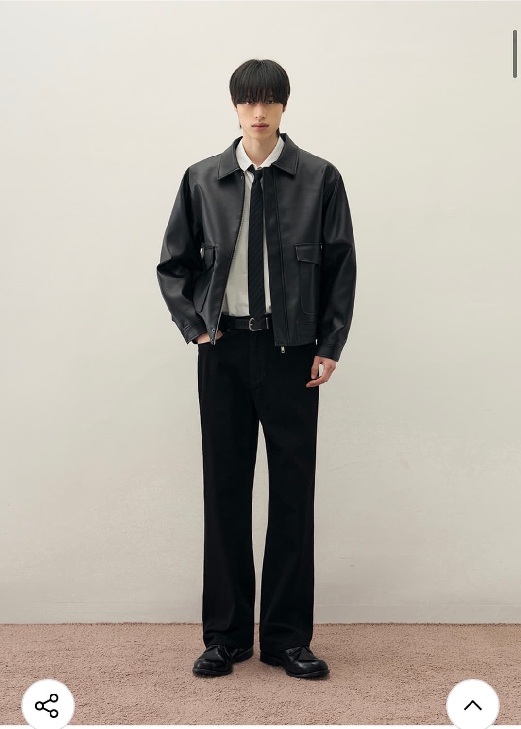 (L) 드로우핏 A-2 레더 블루종 자켓 [BLACK] 판매 상품이미지4