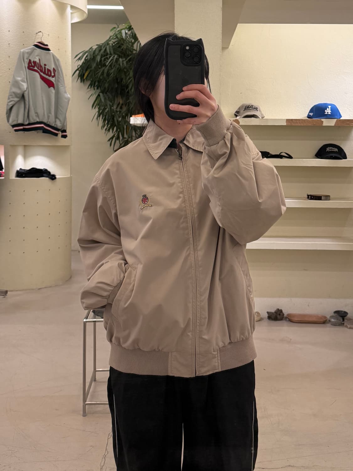 00s 타미힐피거 월계로고 트윌 코튼 해링턴 자켓 U44 상품이미지1