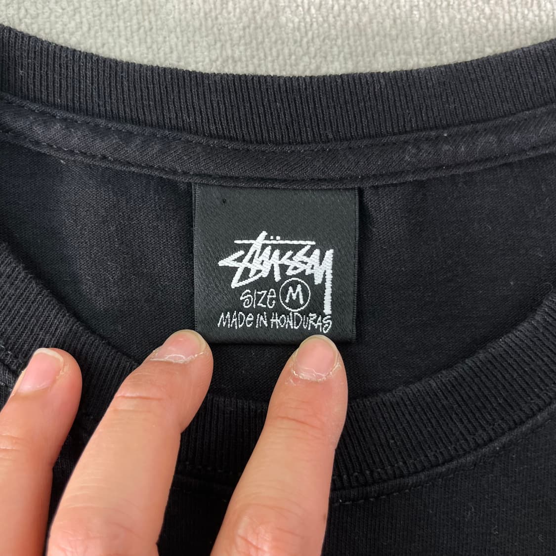 100 스투시 스퀘어드 블랙 반팔 티셔츠 상품이미지3