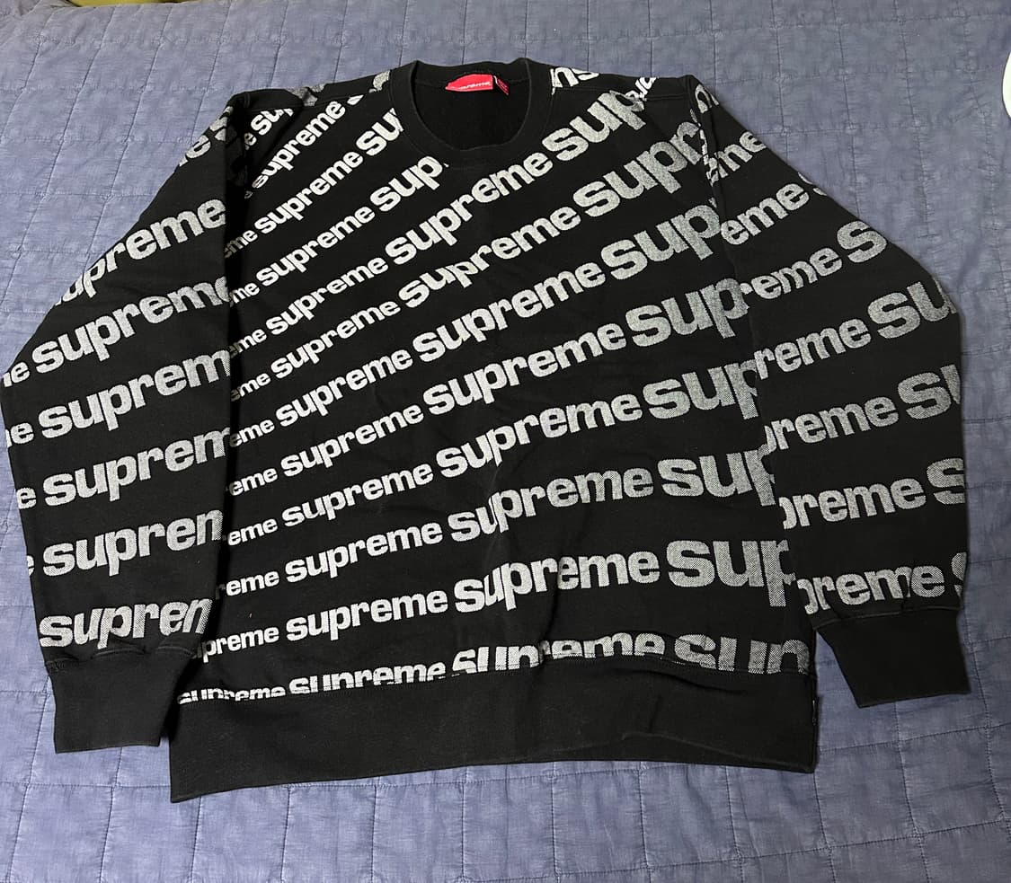 슈프림 20SS 레이디얼 맨투맨 블랙/화이트 상품이미지1