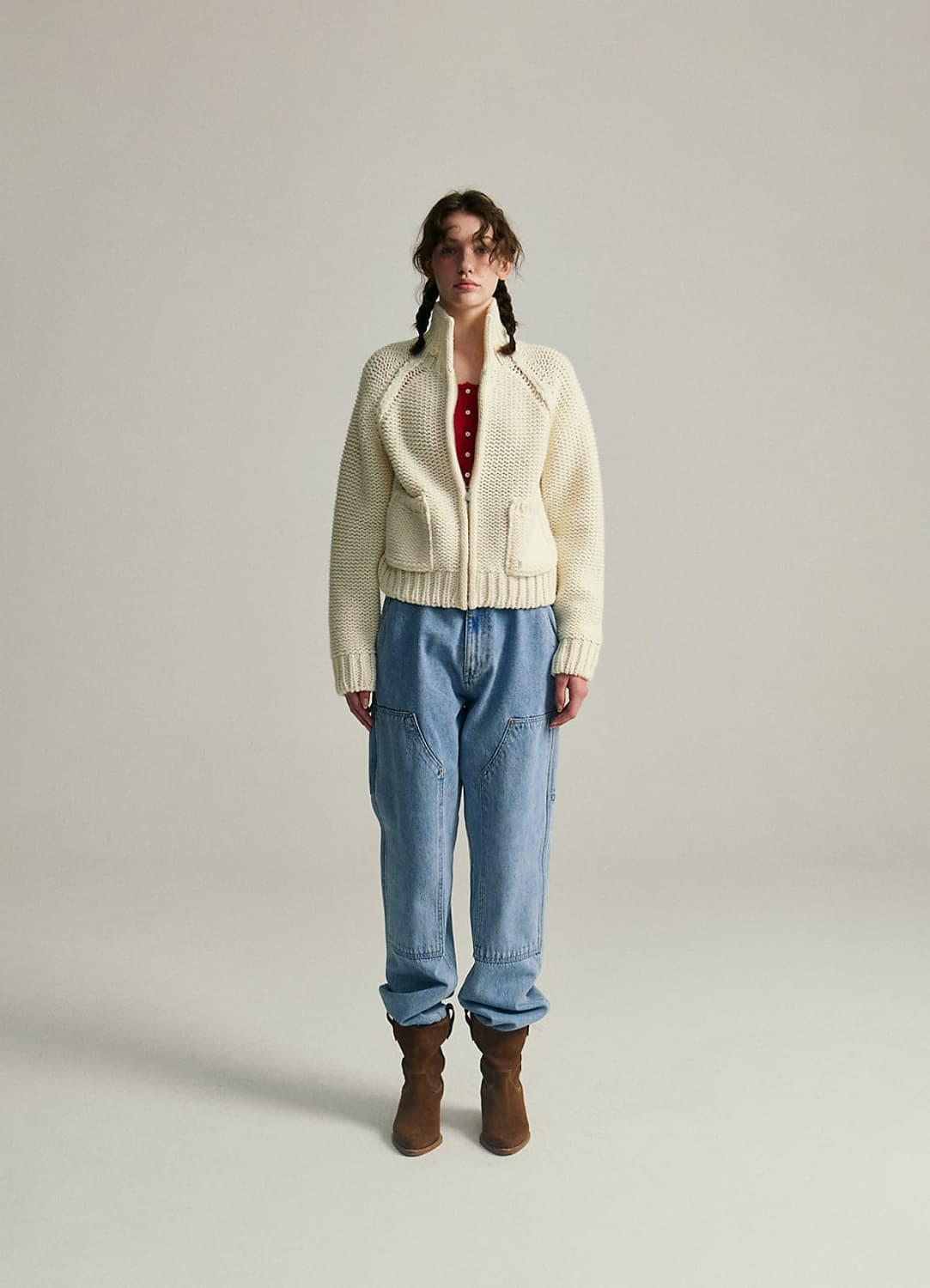 더바넷 Soap Zip-Up Knit 아이보리 상품이미지1