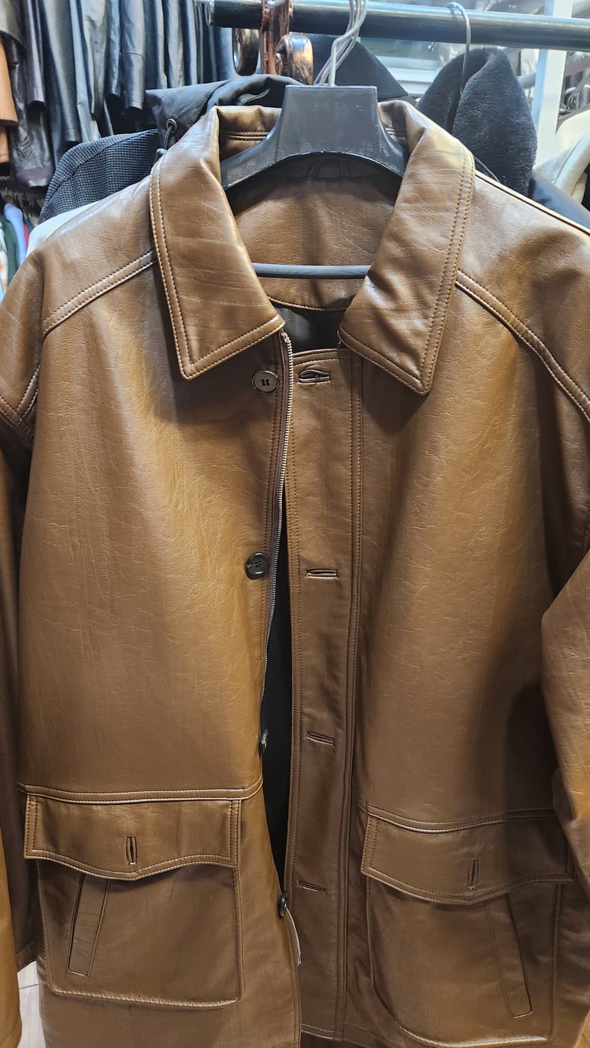 남성 에코 가죽자켓 하프기장 105 상품이미지3