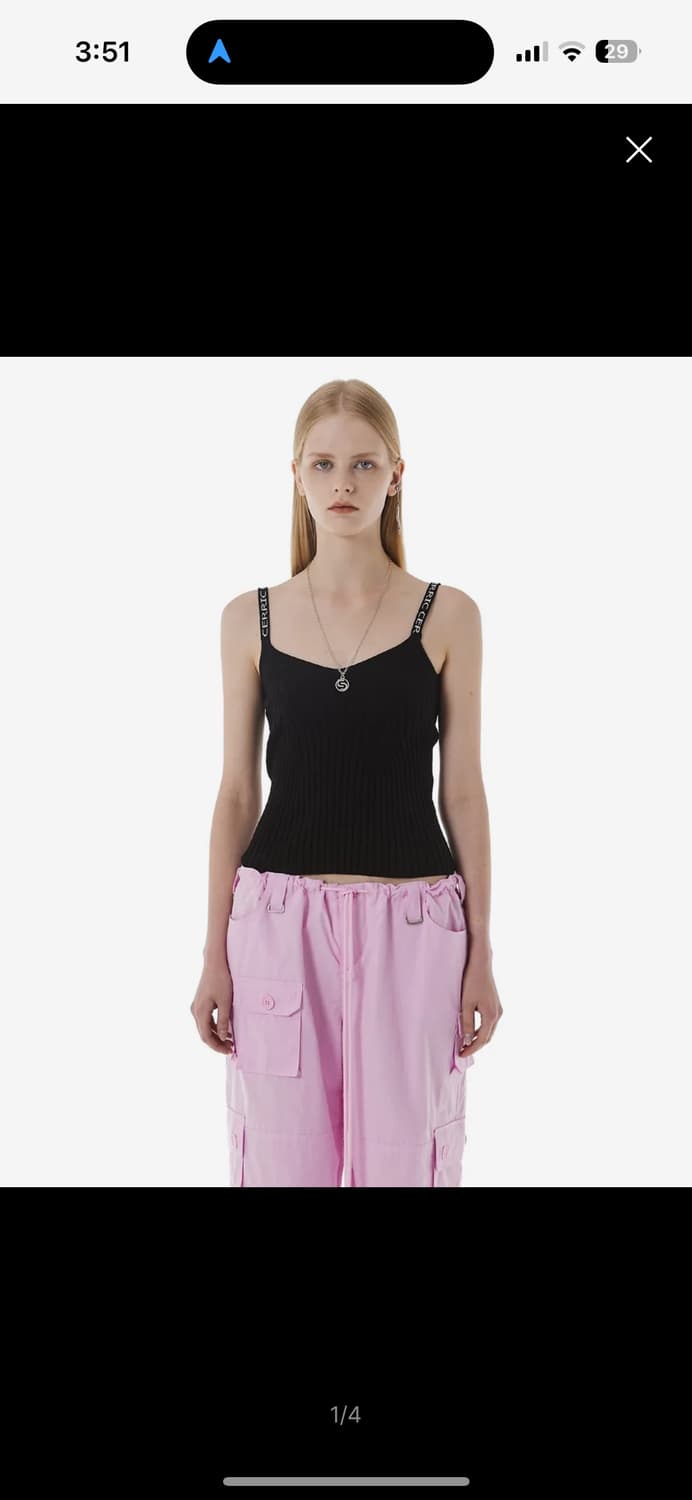 세릭 JACQUARD 스트랩 슬리브리스 블랙 상품이미지1