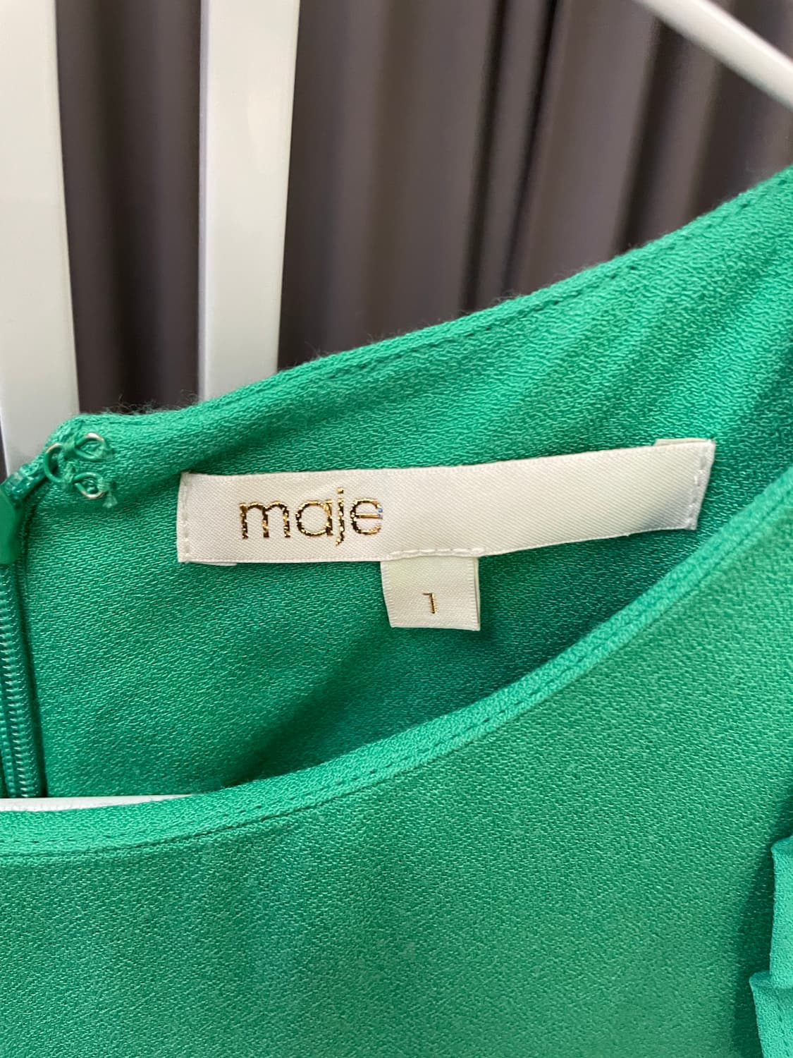 maje Paris Green Pleated Sleeve 원피스 마쥬 상품이미지2