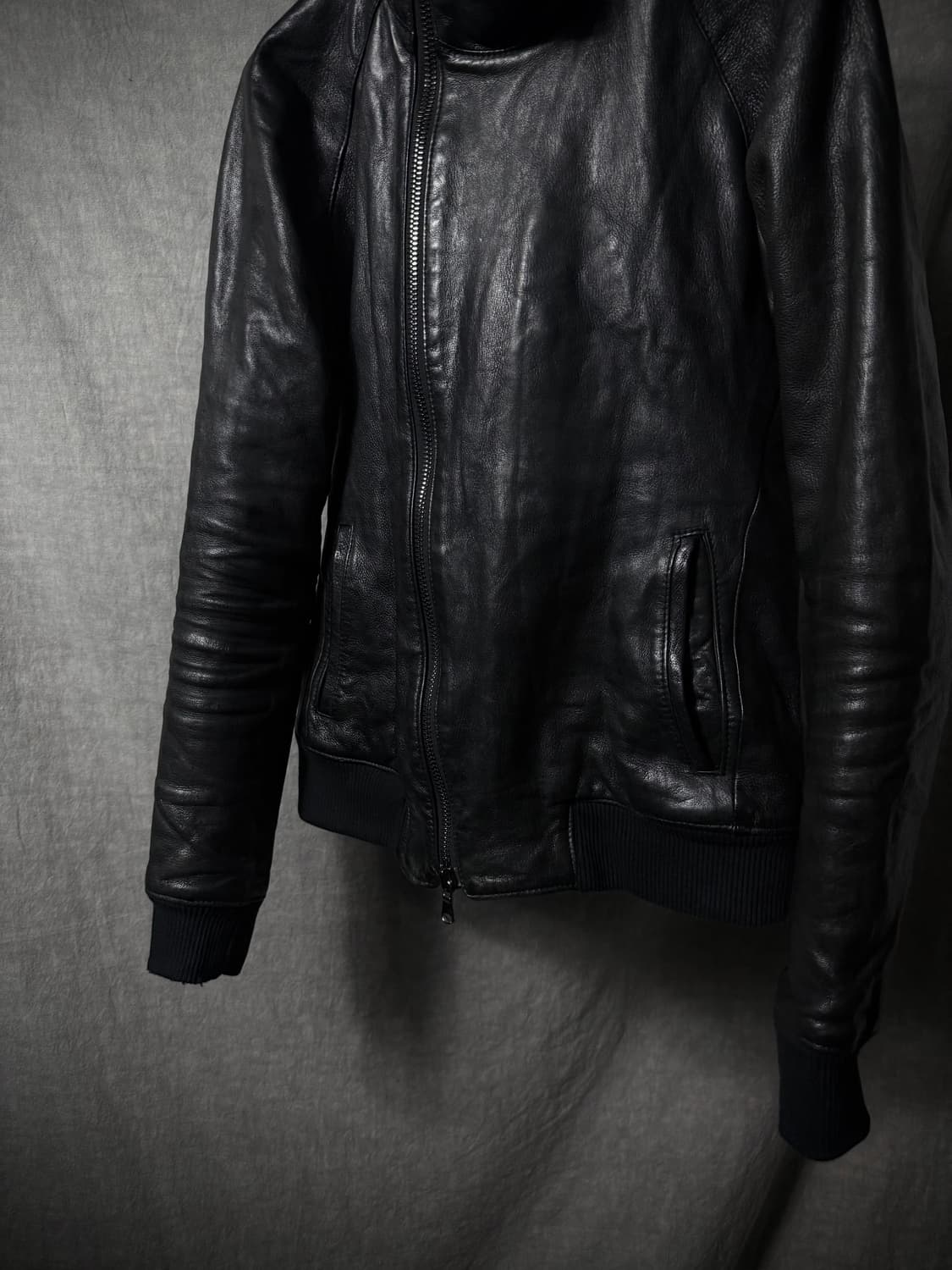Junhashimoto Asymmetric Zip Leather Jack 상품이미지5