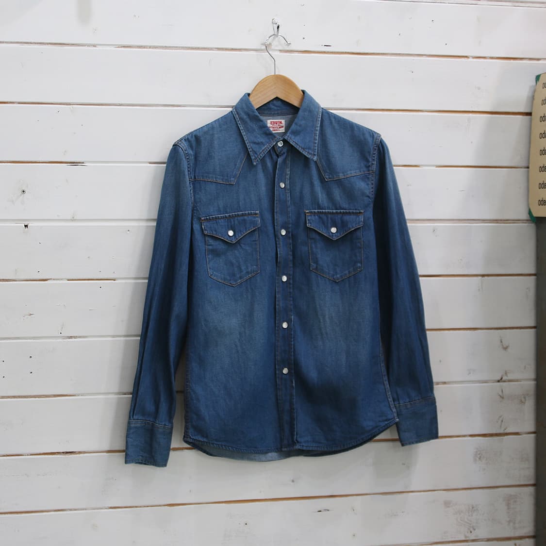 EDWIN 웨스턴 데님 셔츠 (남성용 S) 상품이미지1