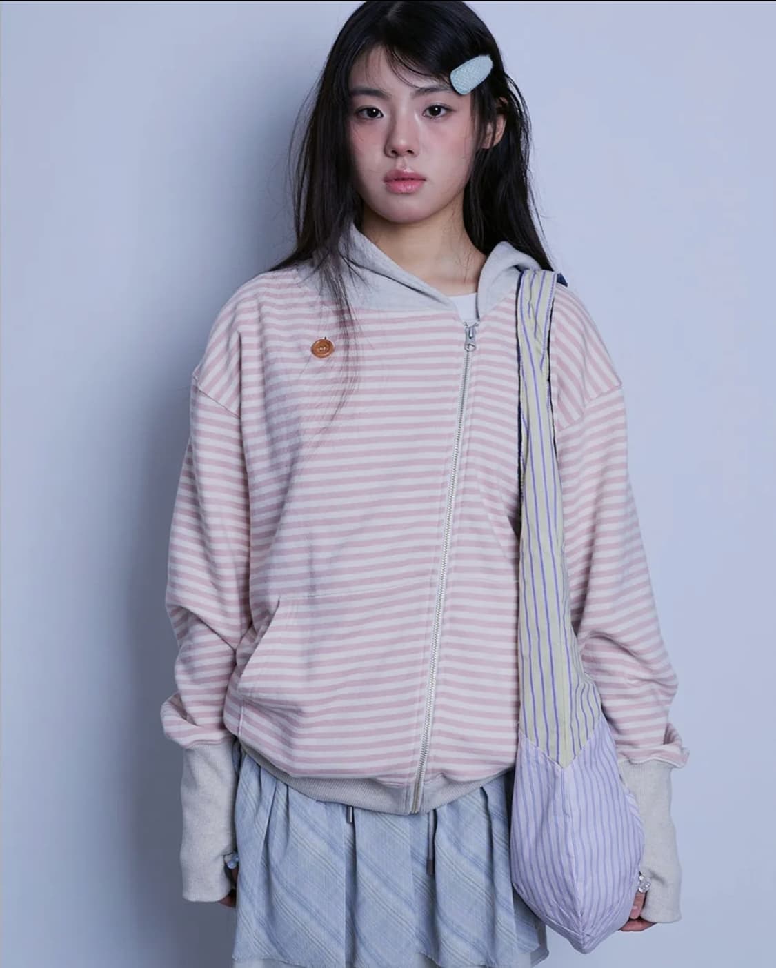 더뮤지엄비지터 후드집업 핑크 상품이미지3