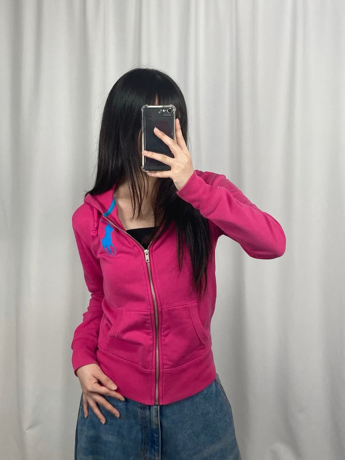 폴로 빅포니 핑크 후드집업 상품이미지1