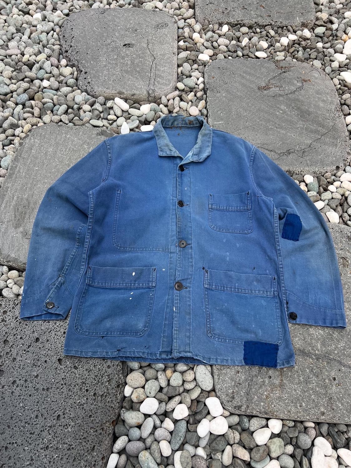 FADED VINTAGE WASHING BLUE 패치워크 프렌치워크자켓 상품이미지1