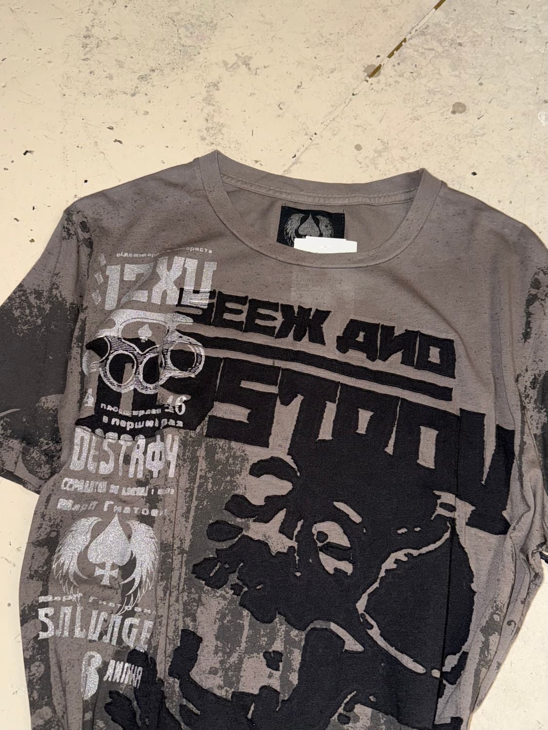 Salvage skull patch lettering top 상품이미지3