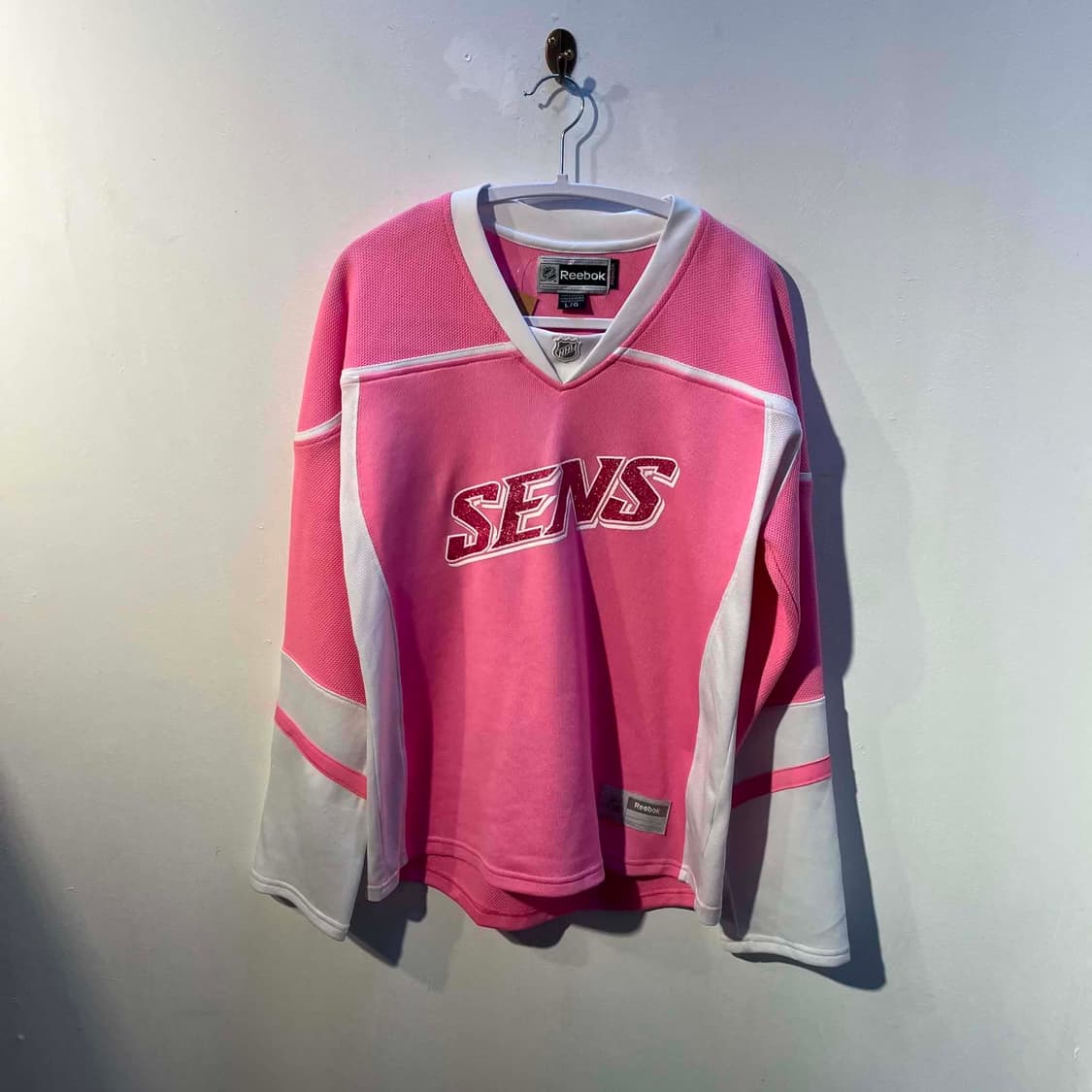 [L] Reebok 리복 핑크 럭비 셔츠 유니폼 져지 상품이미지1