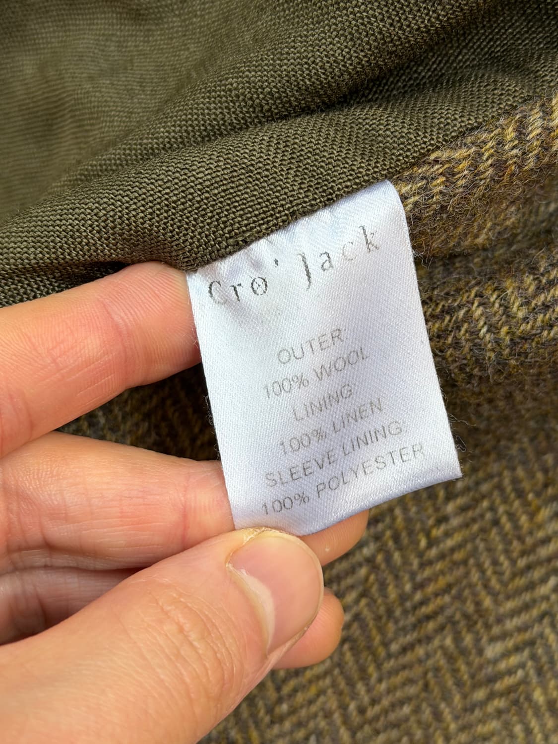 Cro Jack 브라운 헤링본 울 트위드 자켓 M 상품이미지4