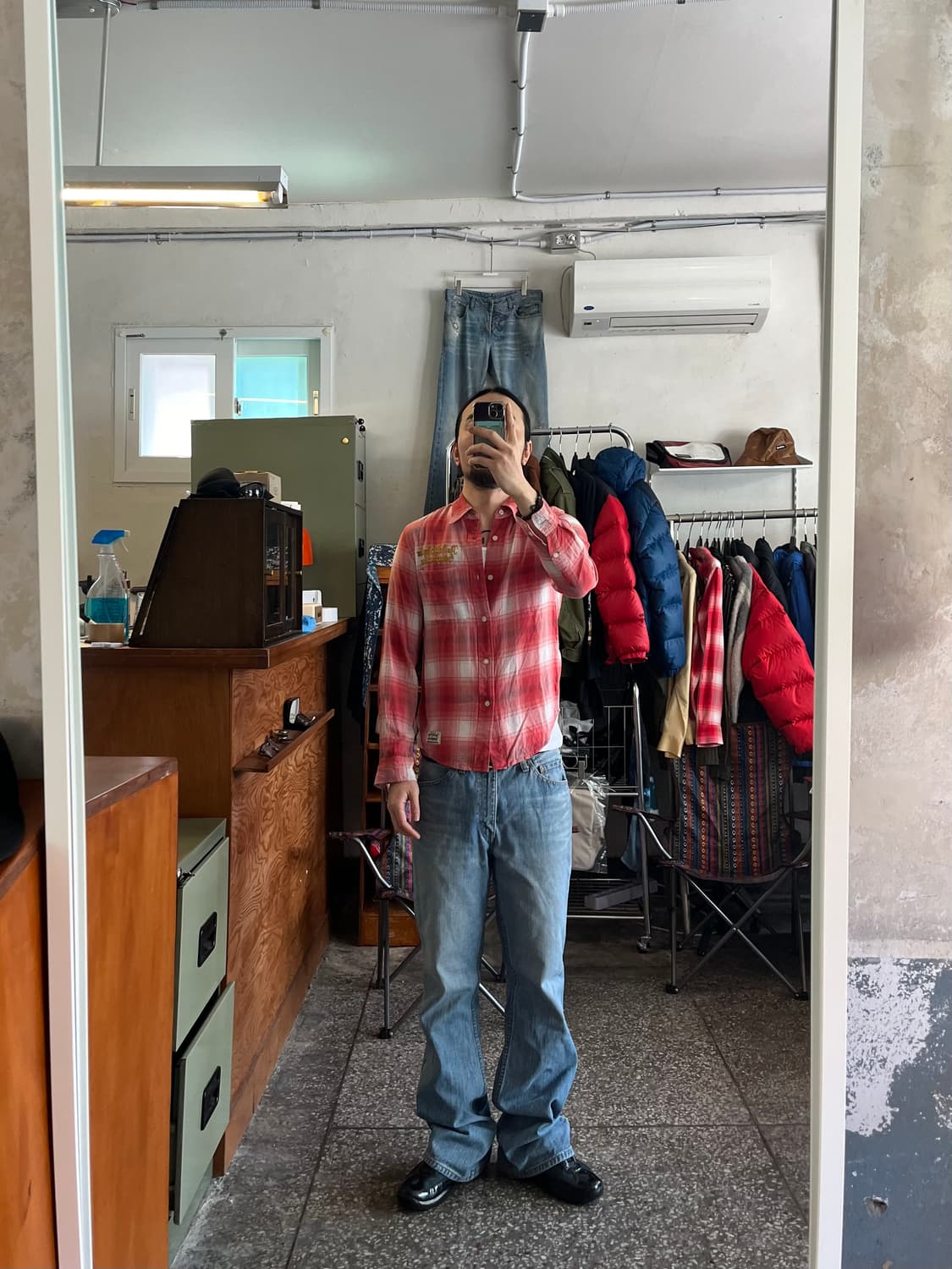 와코마리아 길티파티스 옴브레 레드 체크셔츠 상품이미지3