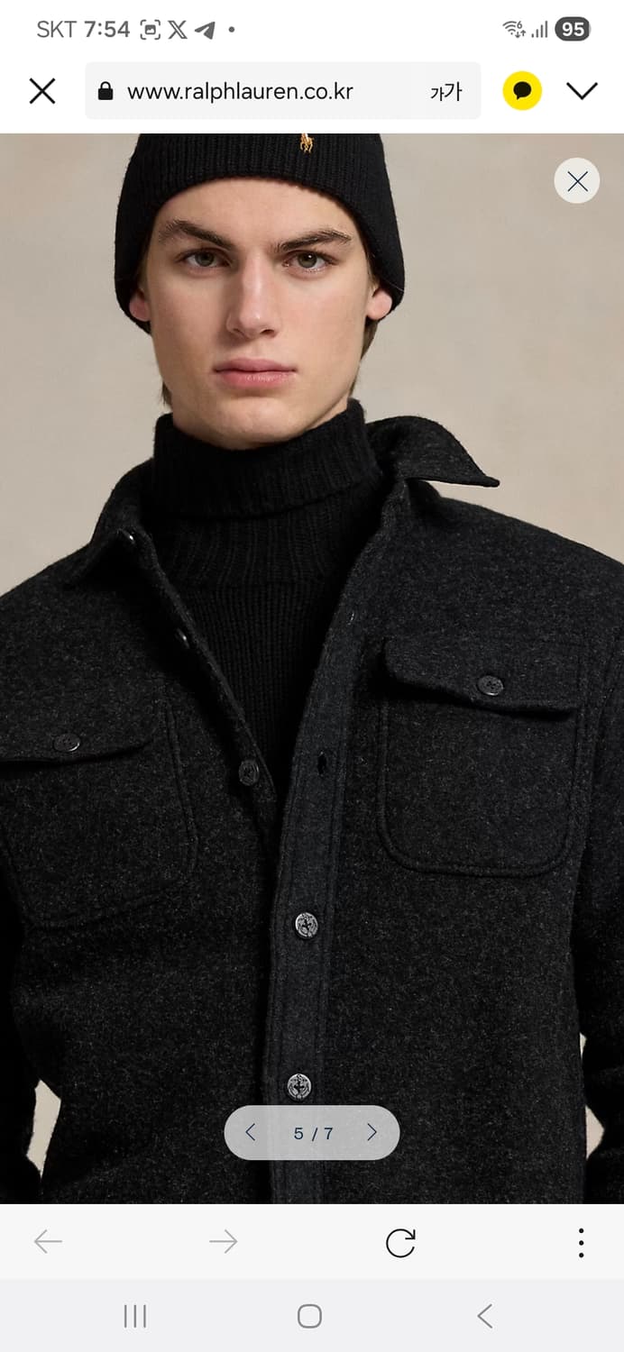 폴로 랄프로렌 울 블렌드 셔츠재킷 m  새상품 상품이미지1