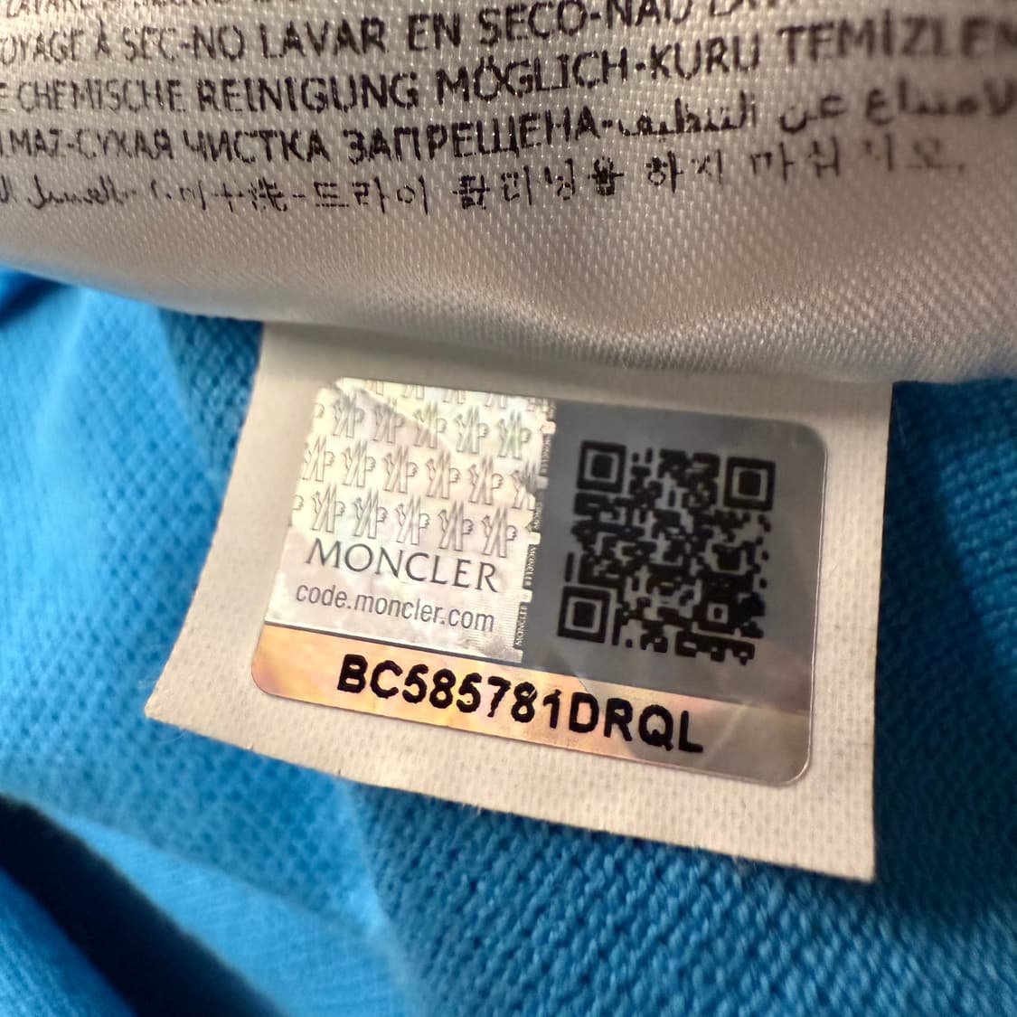 [정품/XL] 몽클레르 카라 반팔 카라티 블루 c1 상품이미지6