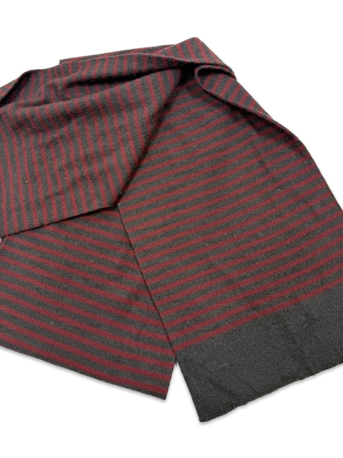 빈티지 그레이 레드 스트라이프 머플러 상품이미지3