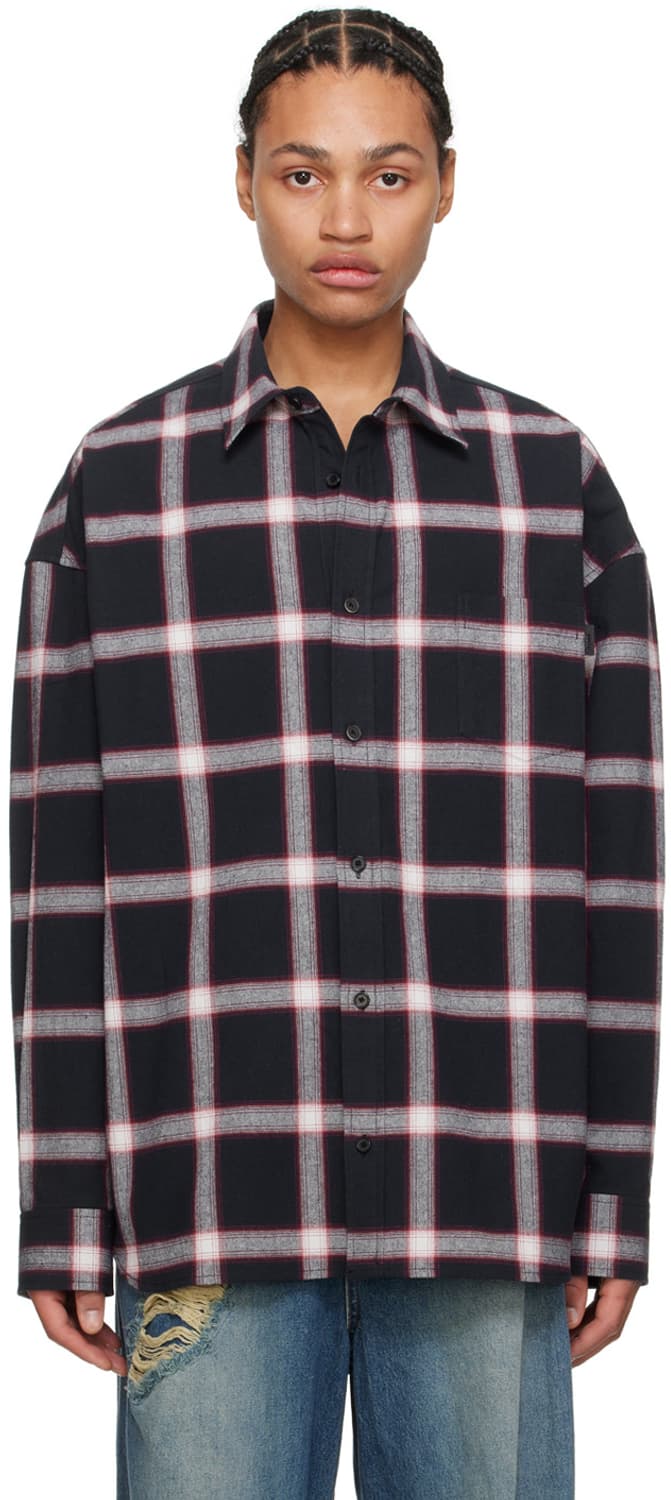 준지 24ss 네이비 레드 플란넬 체크 셔츠 50 상품이미지1
