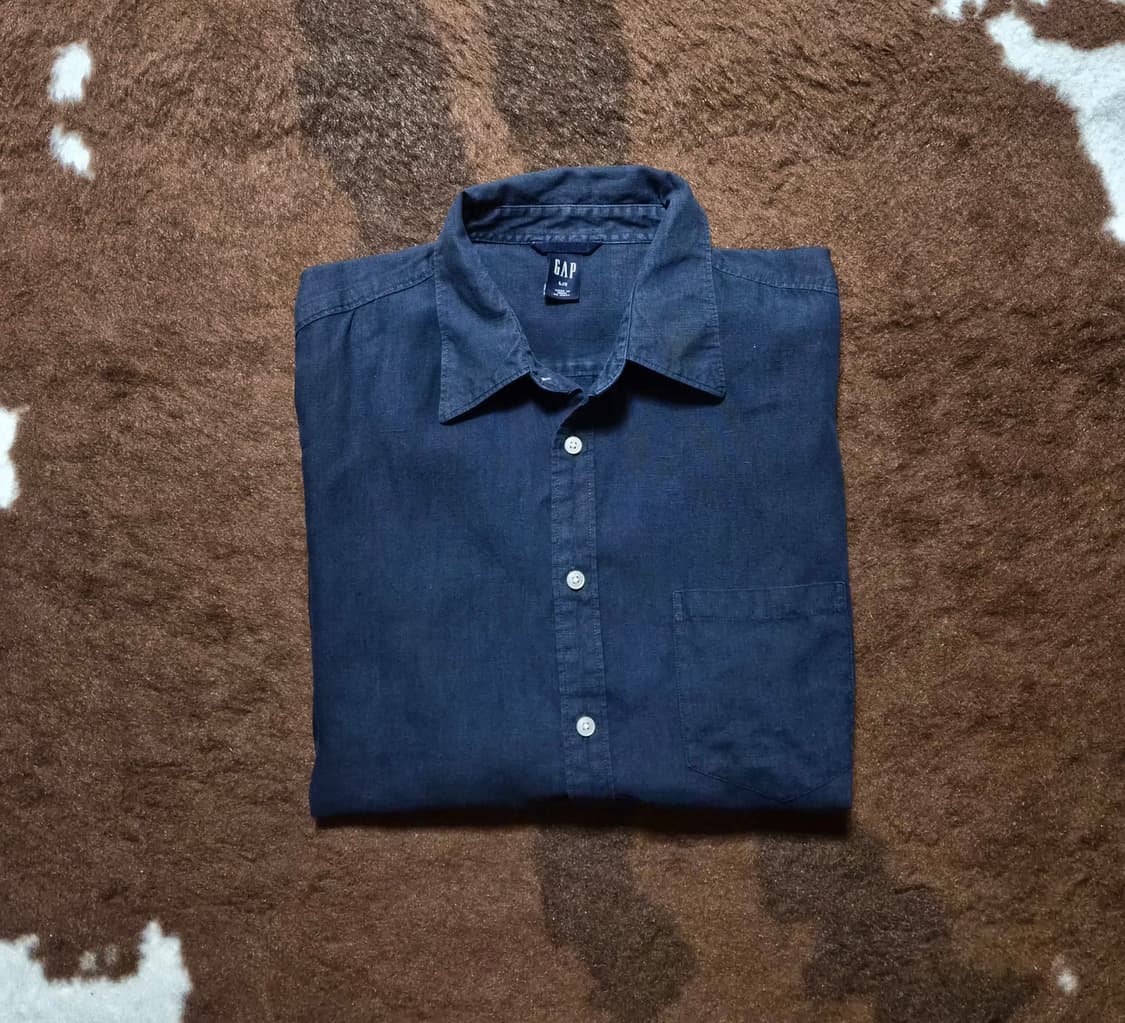 OLD GAP  남성용 마직 딥블루 반팔 남방(L) 상품이미지7