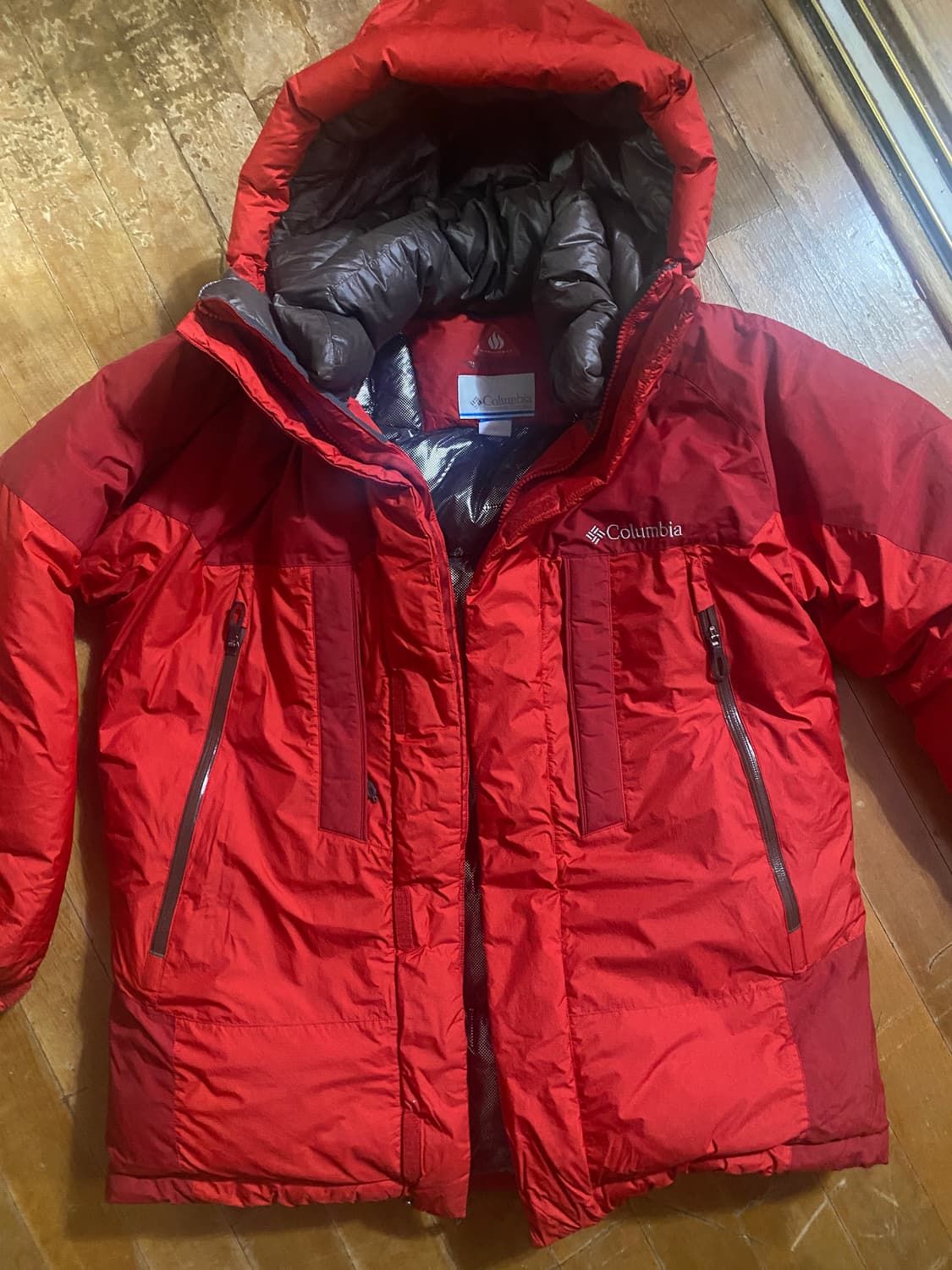 콜롬비아 옴니히트 대장급 다운 패딩 레드 L 상품이미지1