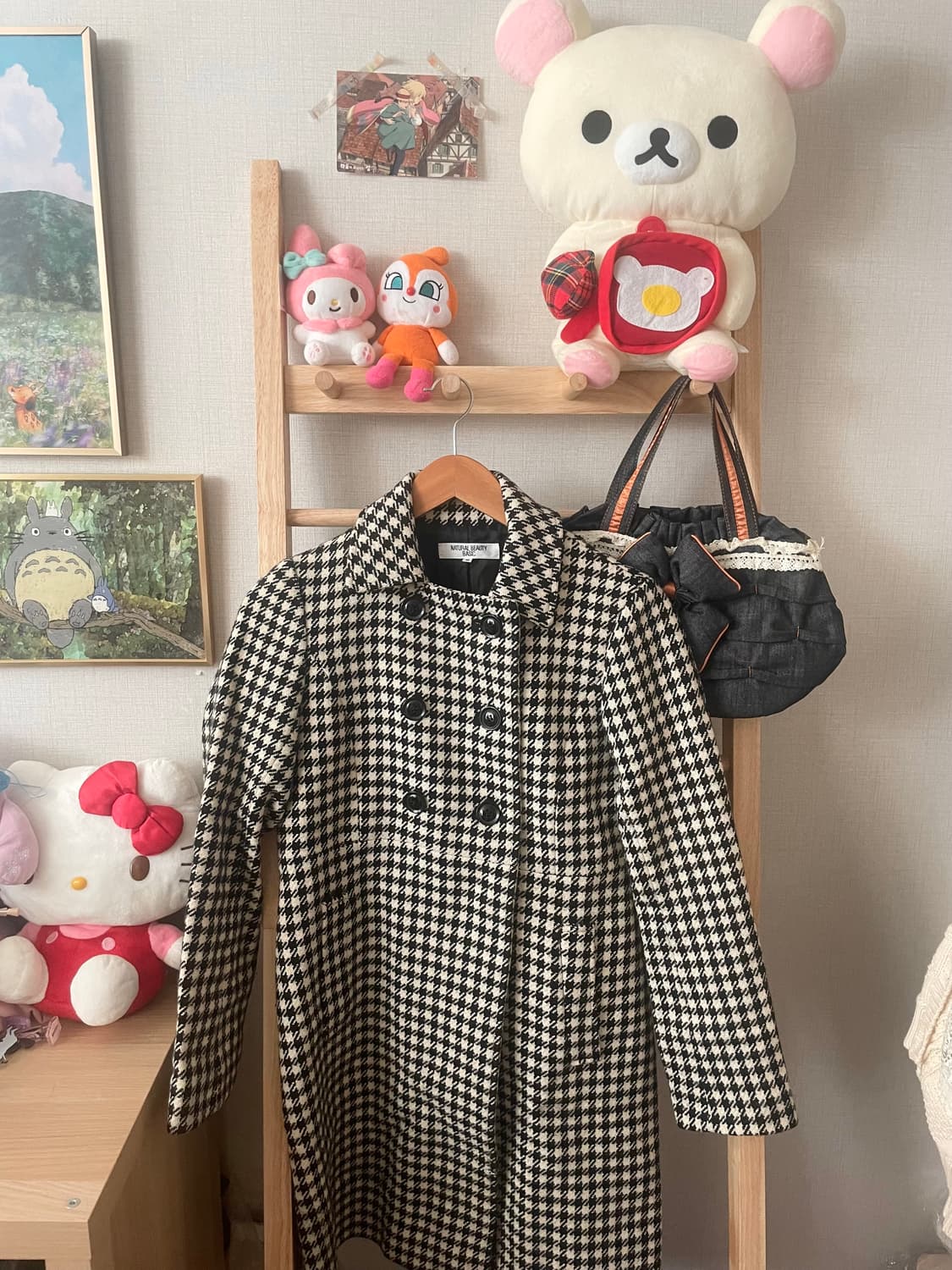 모리걸 빈티지 쿠앤크 체크 롱 코트 🖤🤍 상품이미지1