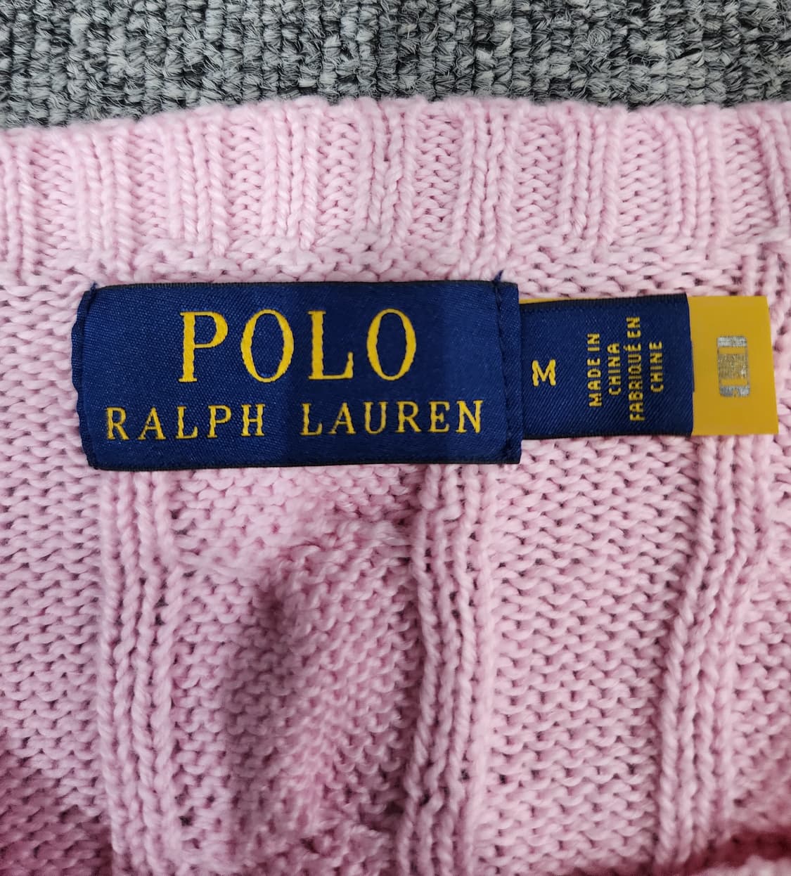 폴로 랄프로렌 케이블 꽈배기 신형택 니트 스웨터 핑크 M 상품이미지5