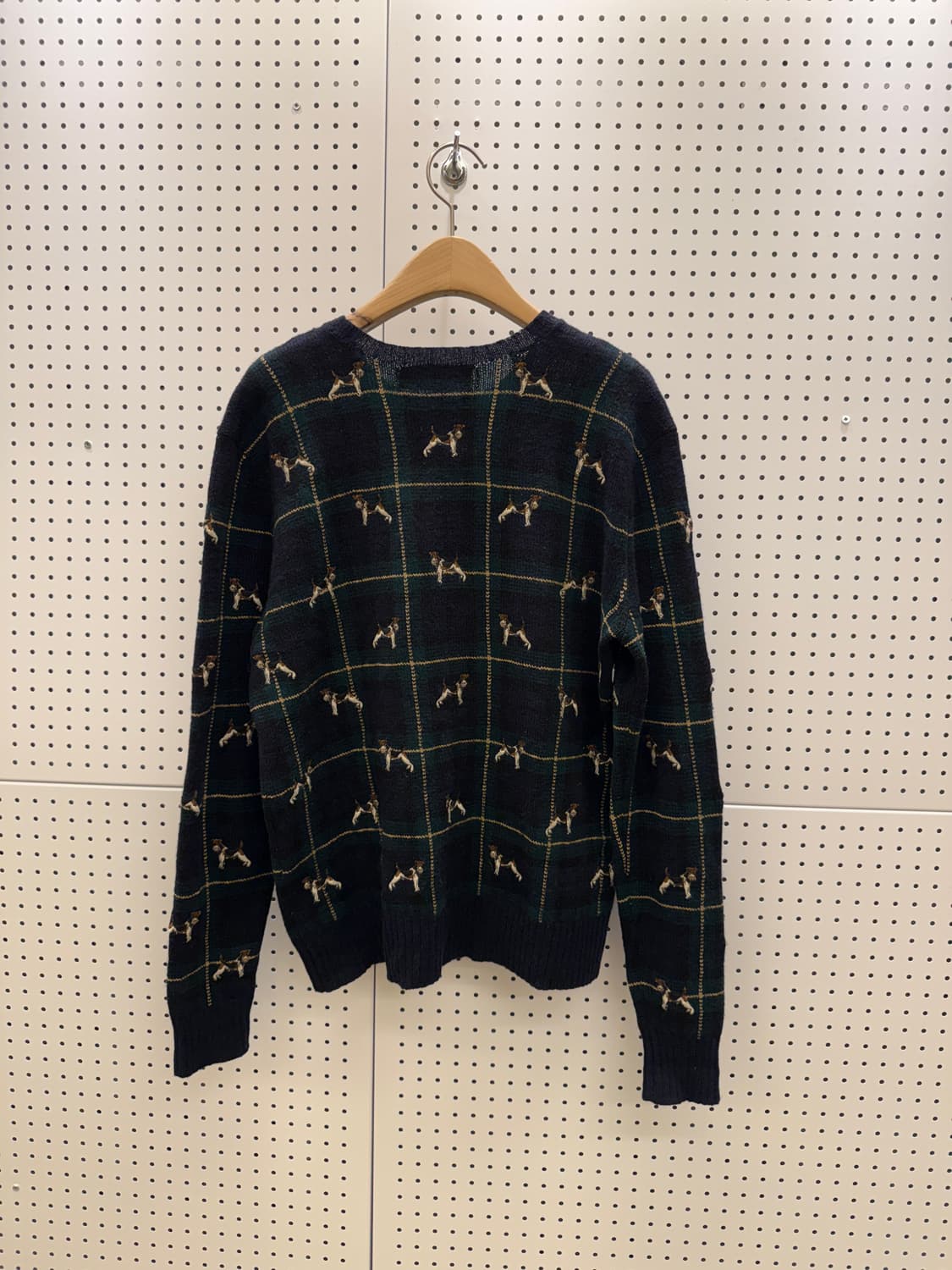 폴로 랄프로렌 도그 자수 체크 울 니트 U1388 상품이미지3