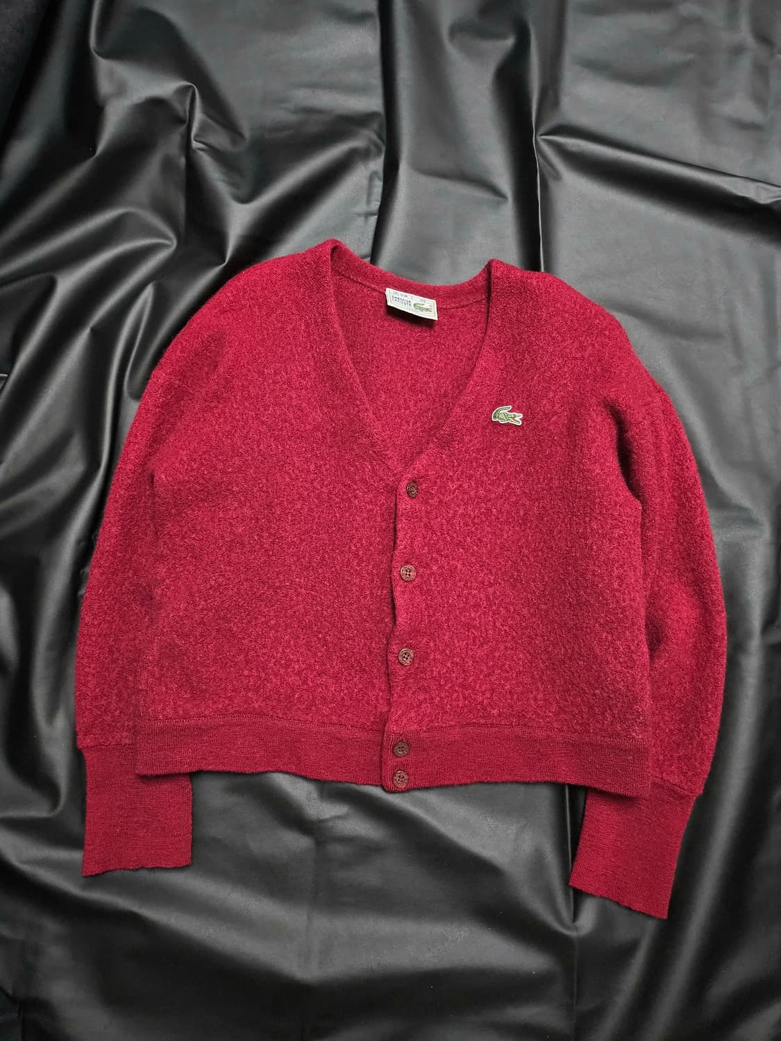 Lacoste 와인 컬러 크롭 가디건 Free 상품이미지1