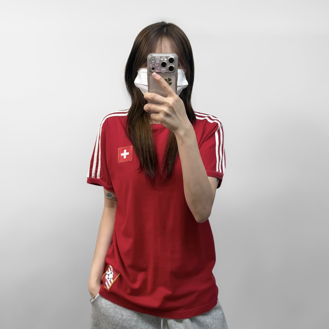 아디다스 스위스 트랙 반팔티 레드 상품이미지1