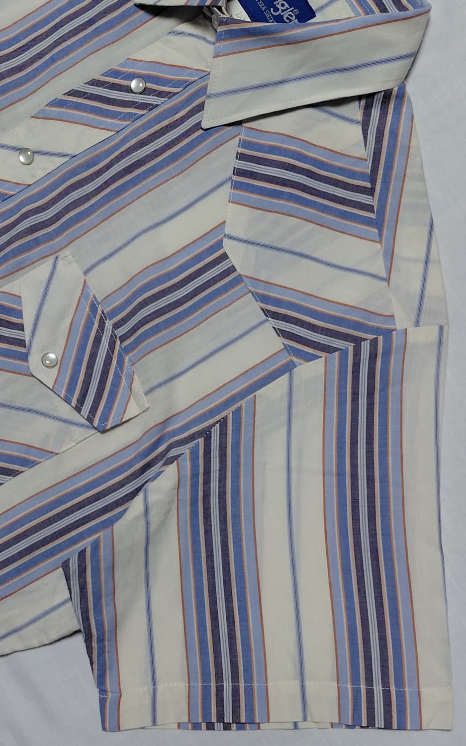 [L] 랭글러(Wrangler) 빈티지 웨스턴 멀티 스트라이프 반팔 셔츠 상품이미지4