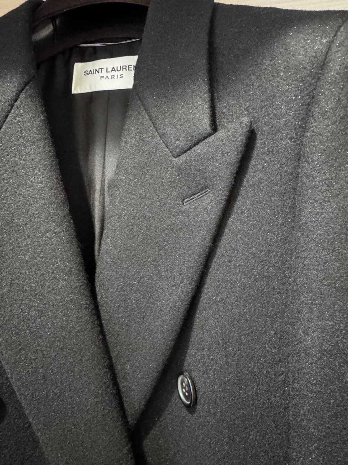 [라이즈 원빈님 착용] 생로랑 23ss 피크드 라펠 더블 브레스티드 코트 상품이미지8