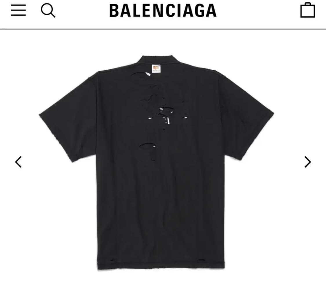 발렌시아가 인사이드 아웃 미러 반팔티셔츠 상품이미지3