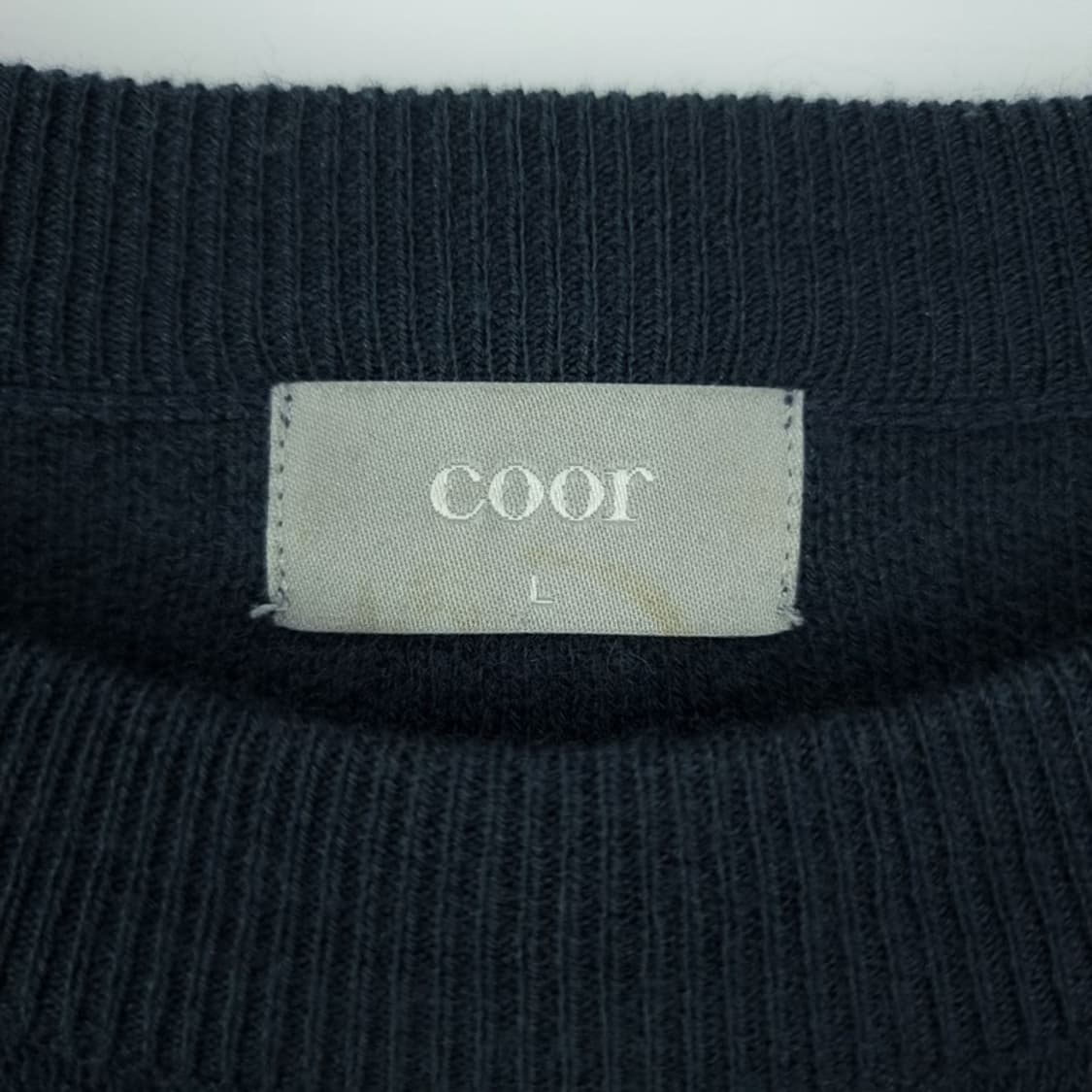 [쿠어] 캐시미어 블랜디드 크루넥 미니멀 니트 네이비 M19772 상품이미지6