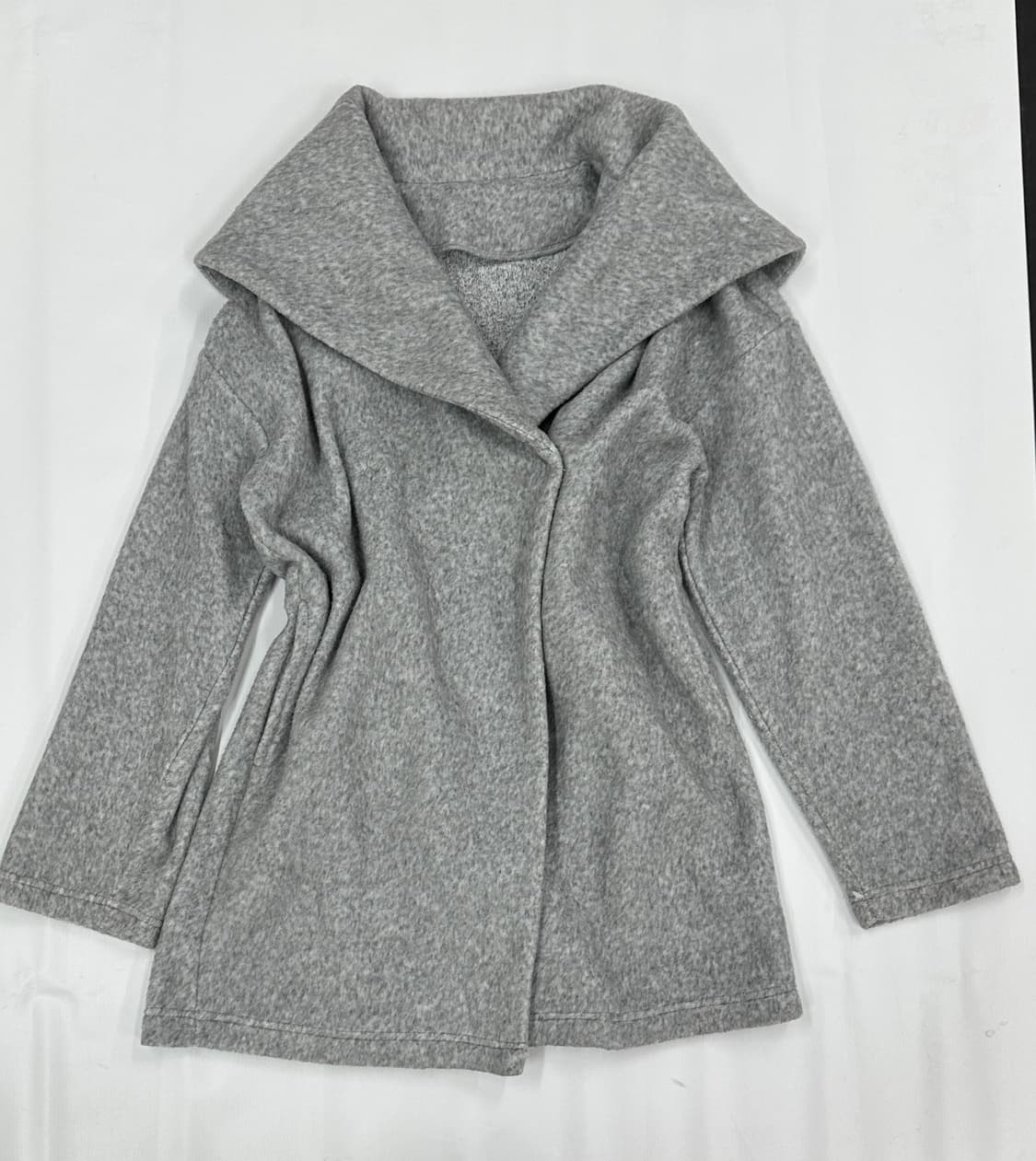 케이프st 그레이 코트 아우터  히메갸루 그런지  베이직 미디코트 루즈핏 상품이미지2