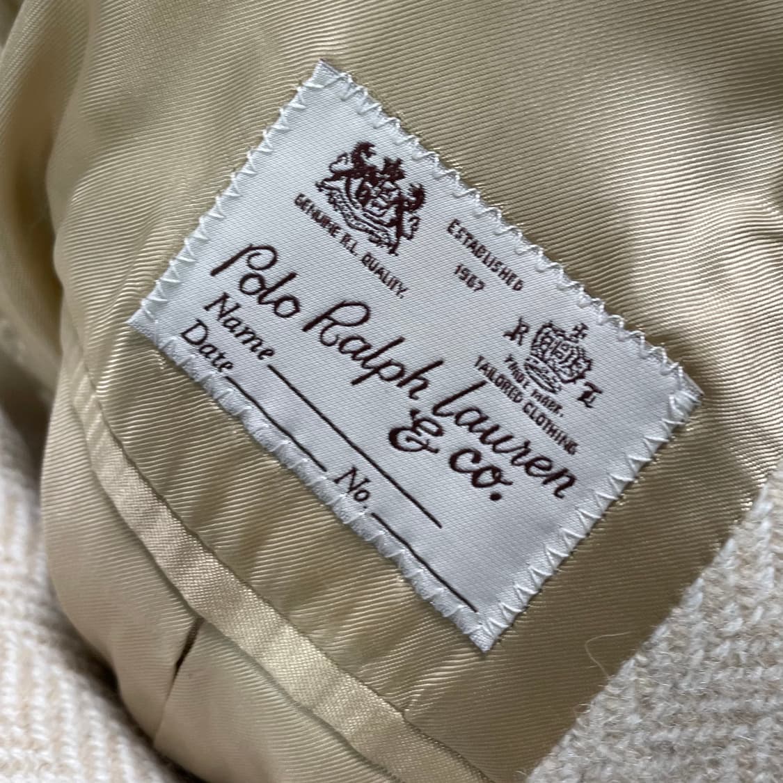 폴로 랄프로렌 우먼스 아이보리 헤링본 울 코트 상품이미지9