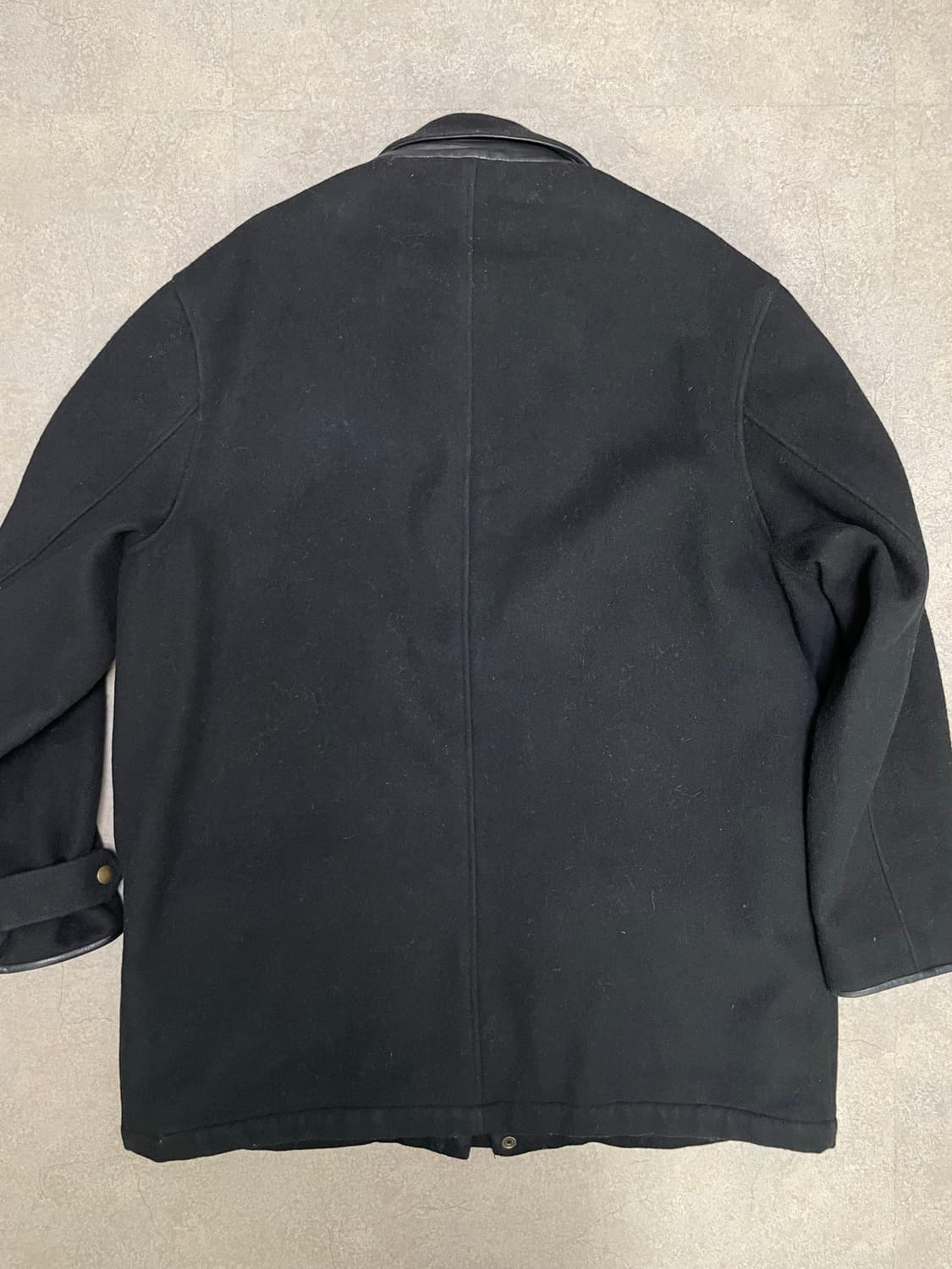 빈티지 폴로 랄프로렌 레더 트림 비조 발마칸 울 코트 상품이미지3