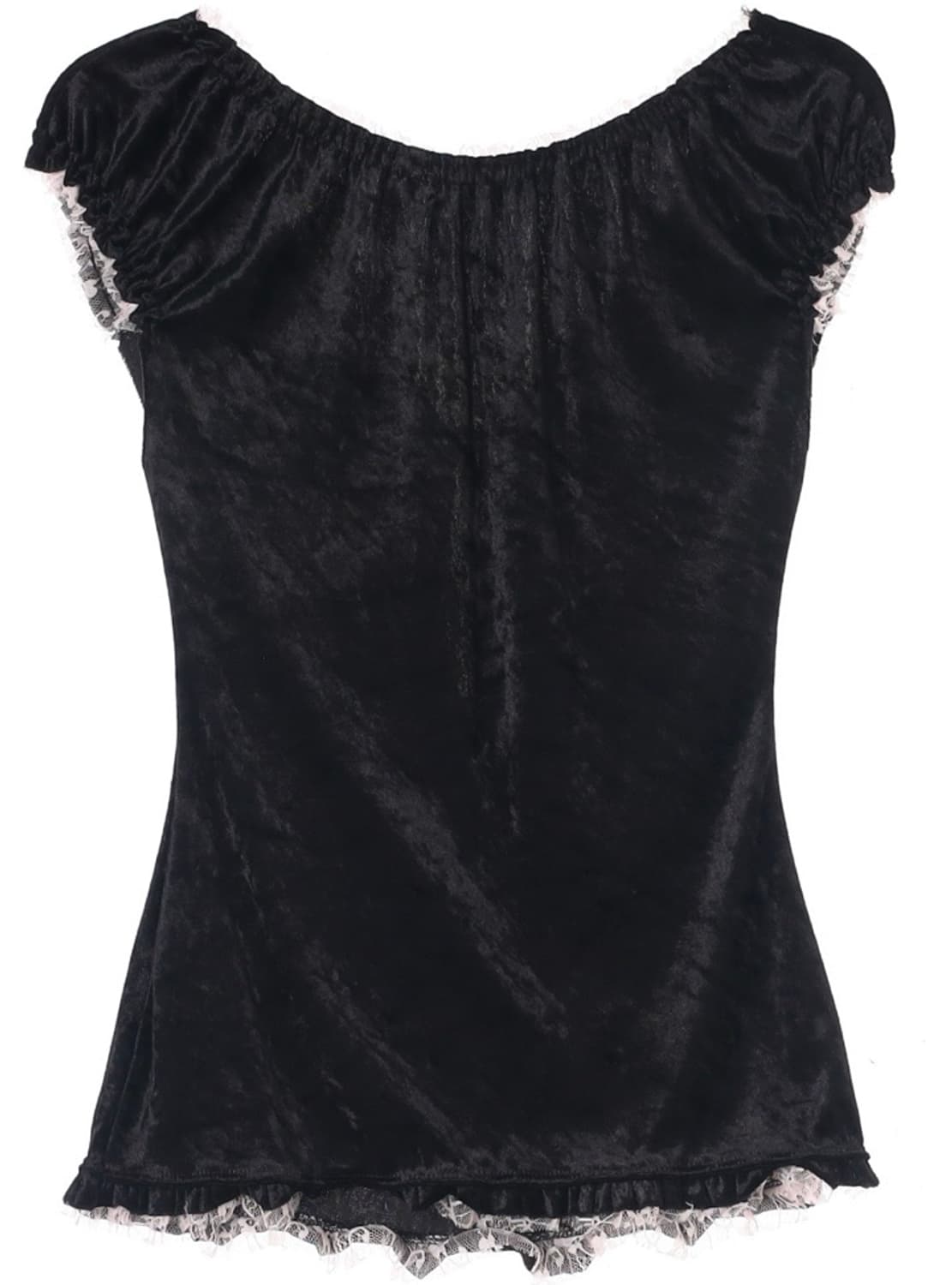 폴리 벨로아 민소매 빈티지 블라우스 상품이미지2