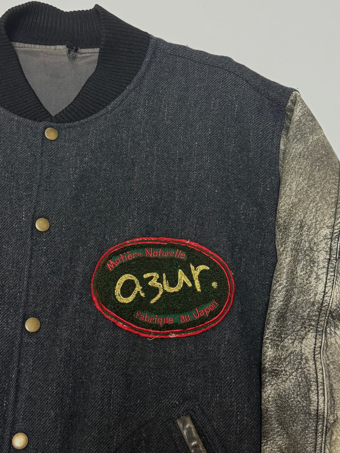 a3ur 빈티지 레더 바시티 자켓  상품이미지4