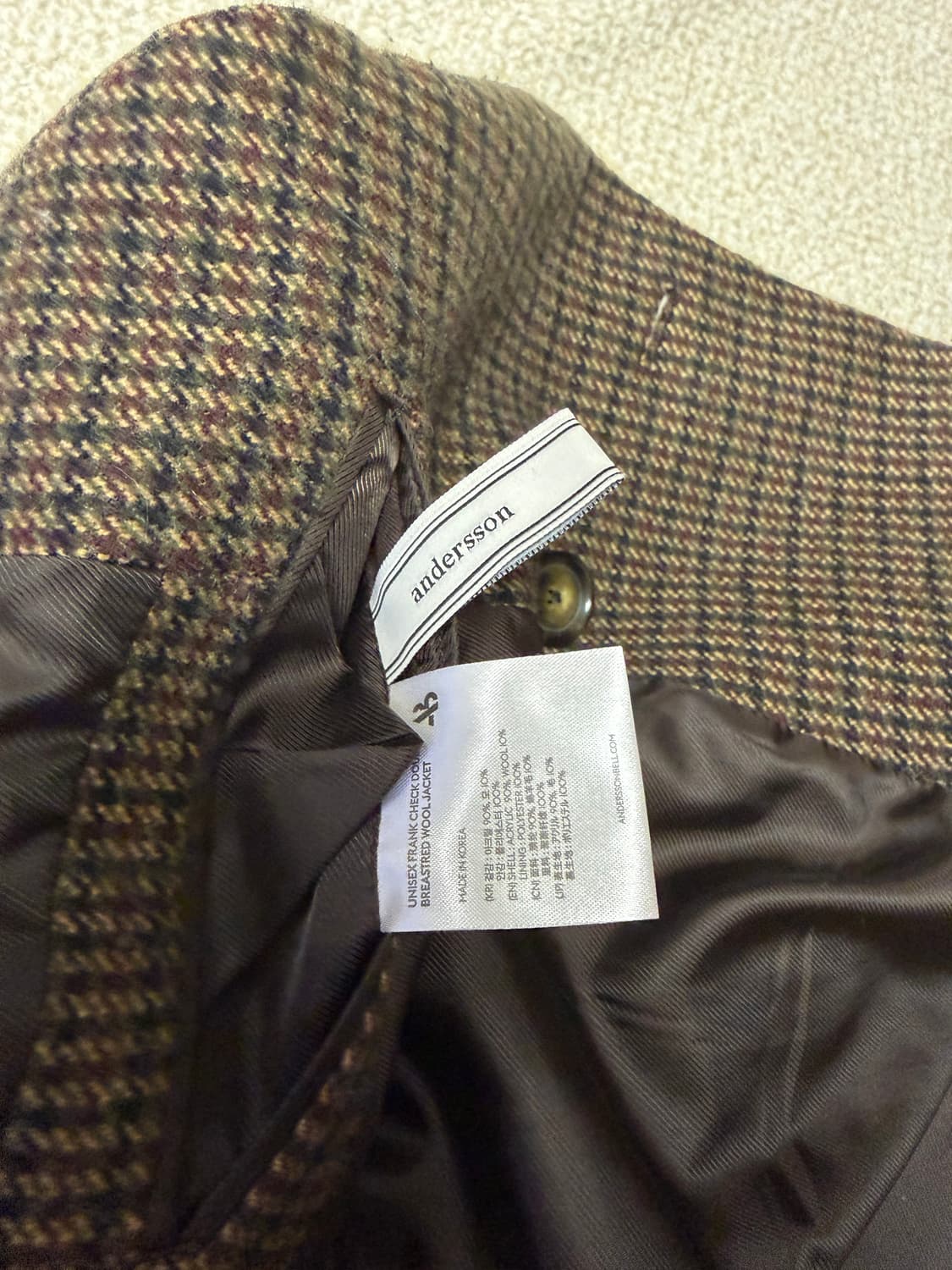 앤더슨벨 유니섹스 프랭크 더블 브레스트 울 자켓 상품이미지5