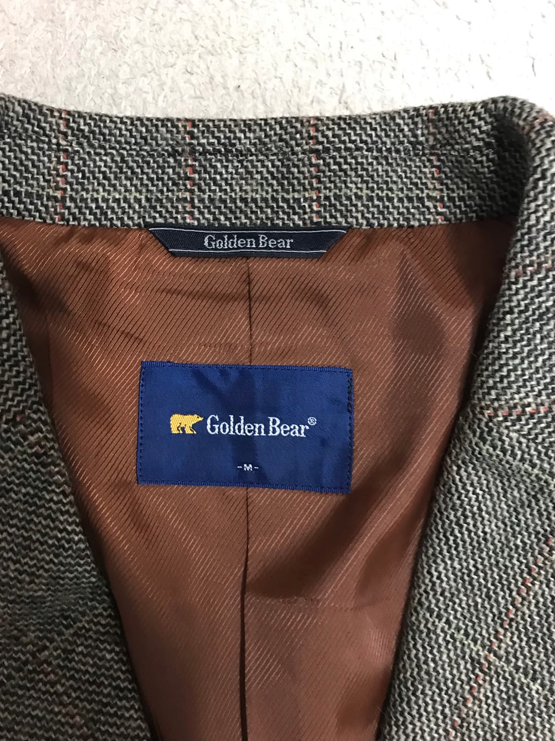 골든베어 헤링본 모직 자켓 M 상품이미지5