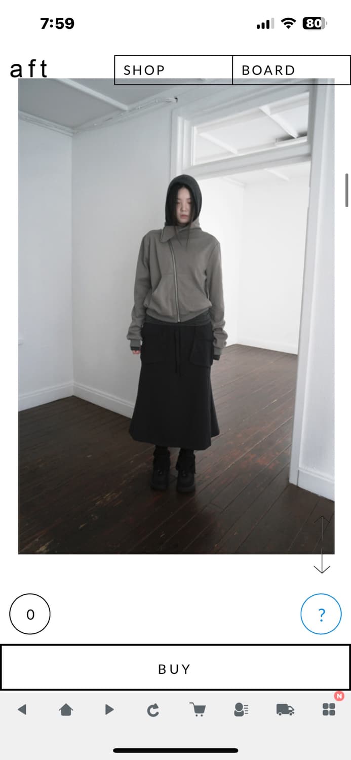 에프터먼데이 하이넥 언발란스 집업 상품이미지3