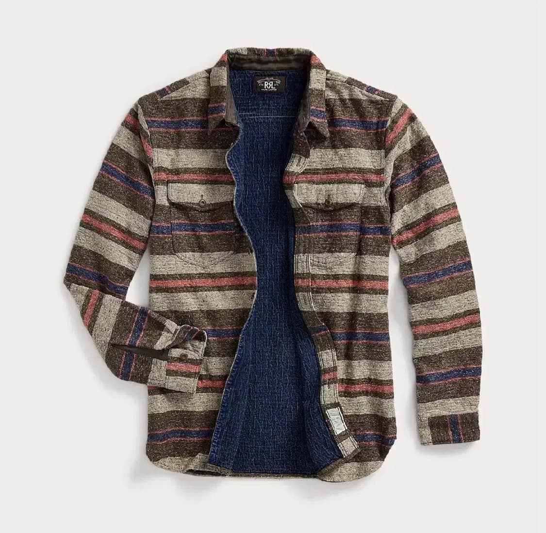 RRL 스트라이프 더블 클로스 워크셔츠 L 상품이미지2