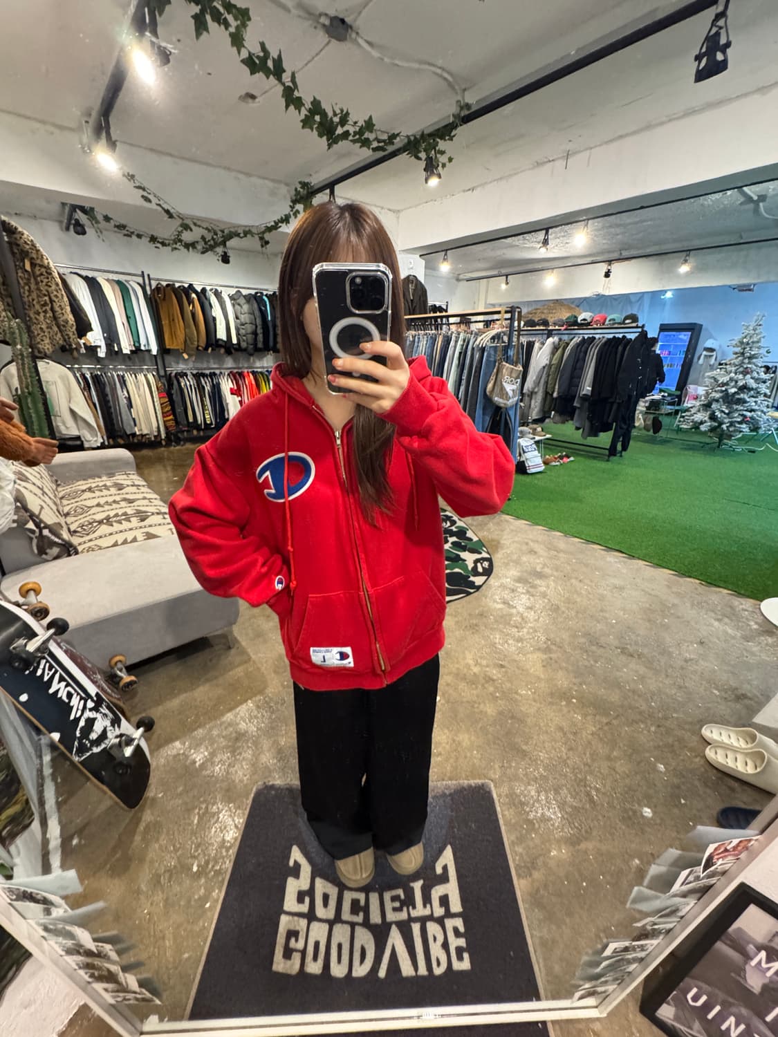 챔피온 후드집업 레드 상품이미지6