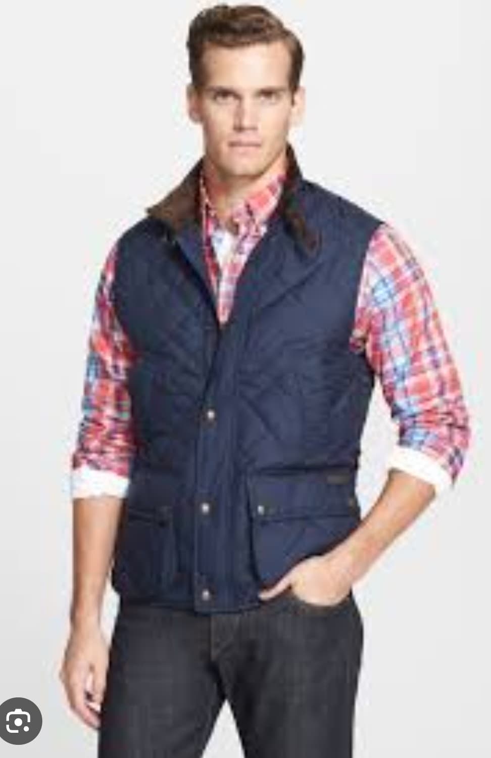 폴로 랄프로렌 코듀로이 카라  퀼팅 패딩 베스트  s사이즈  남여공용 상품이미지1