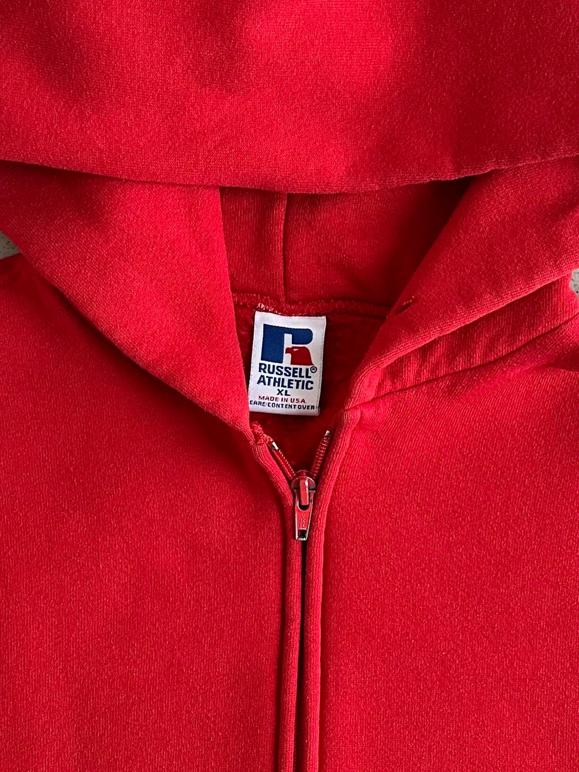 90s 빈티지 러셀 후드집업 레드 XL USA 상품이미지6