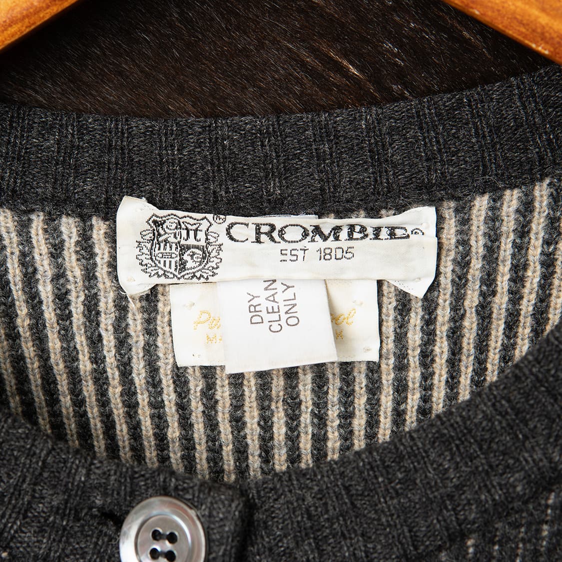 [100] 80s CROMBIE 퓨어 램스울 나바호 패턴 니트 가디건  상품이미지8