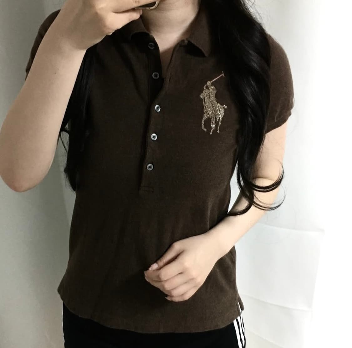 대대장 폴로 빅포니 브라운 큐빅 카라 반팔 상품이미지2