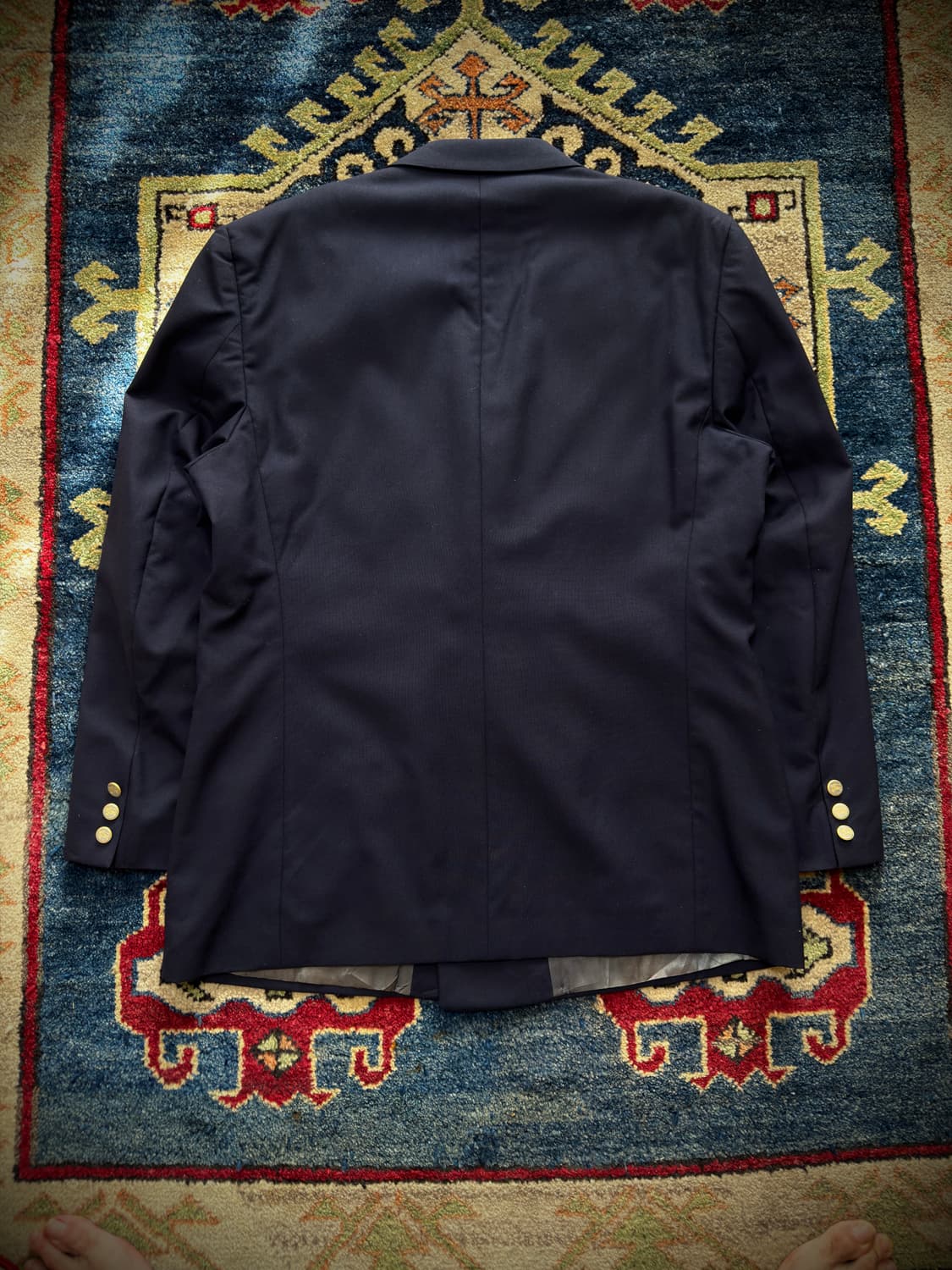 80s 90s USA 버버리 네이비 금장 더블 브레스티드 자켓 상품이미지2
