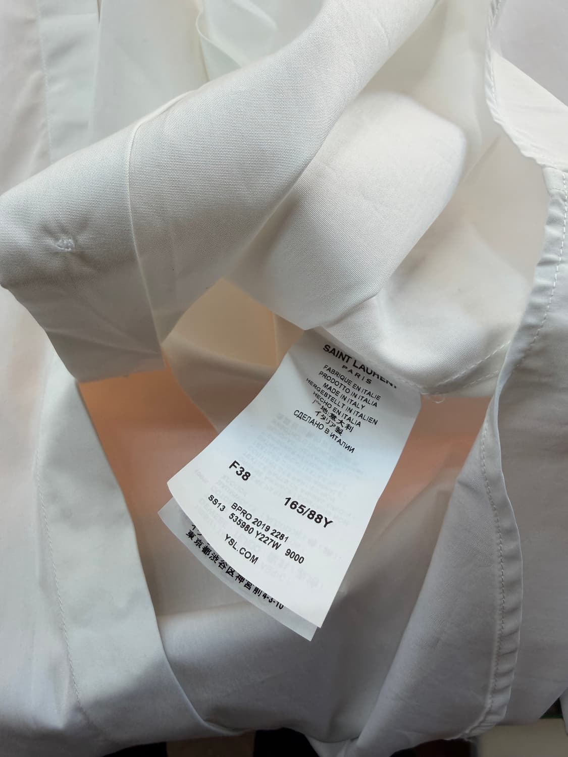 38/ 생로랑 코튼 포플린 화이트 셔츠 (새상품) 상품이미지10